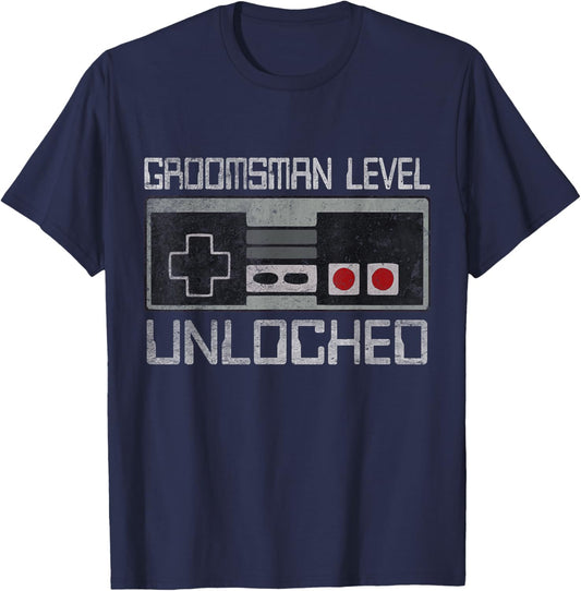 Groomsmen Matching Bachelor Party For Gamer Husband Wedding T-Shirt - T-Shirt | Navy