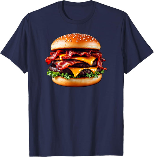 Double Bacon Cheeseburger T-Shirt - T-Shirt | Navy