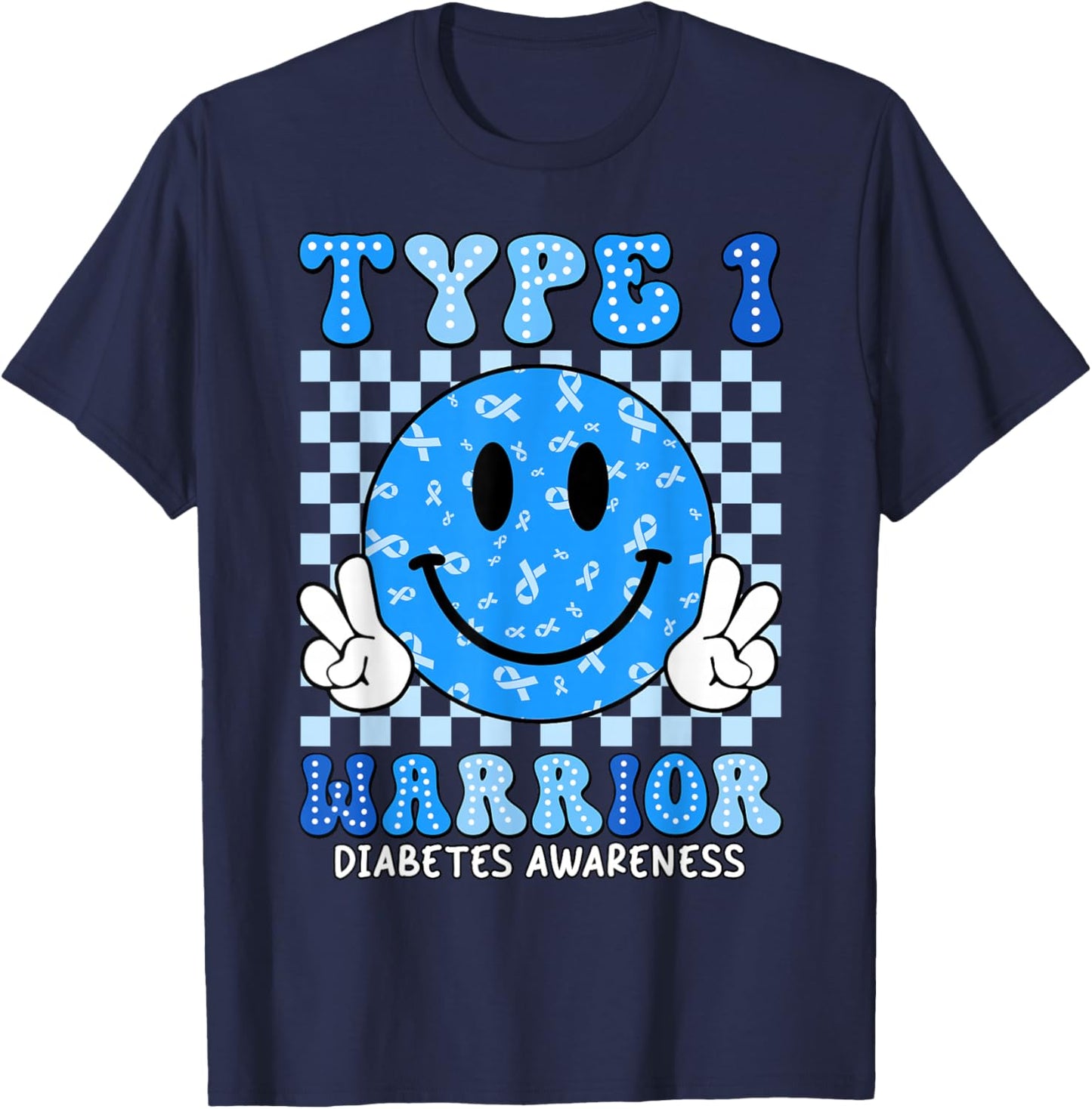 Diabetes Awareness Toddler Ribbon T1D Warrior Support Squad T-Shirt - T-Shirt | Navy