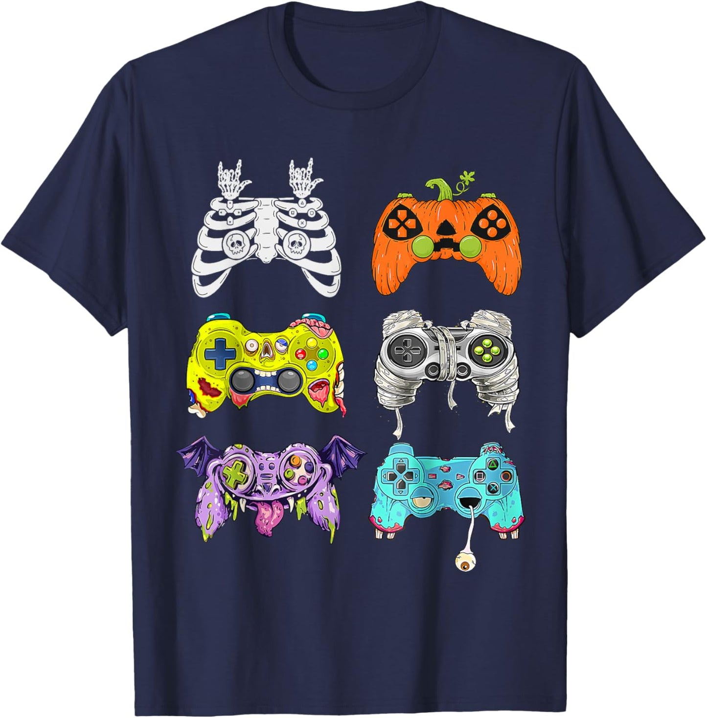 Scary Game Controller Halloween Gamer Costume Boys Kids T-Shirt - T-Shirt | Navy