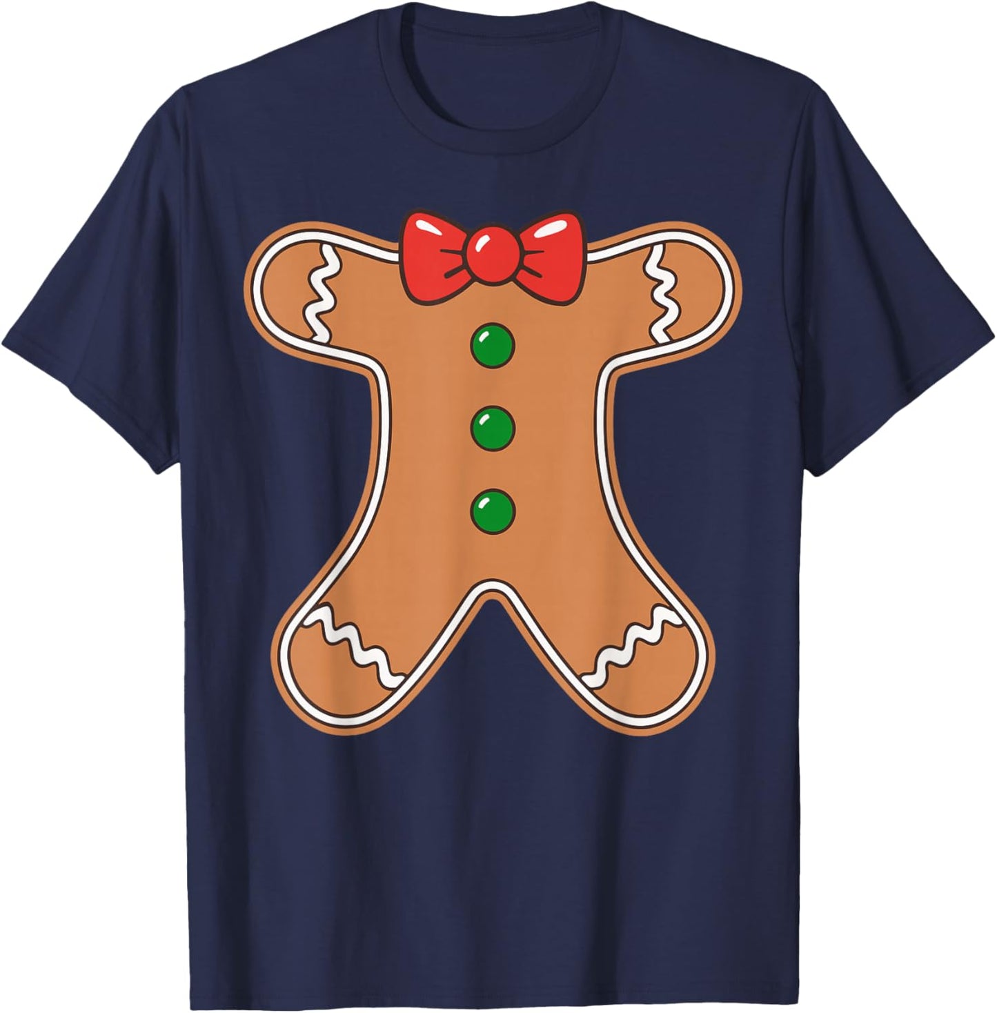 Gingerbread Man Shirt Adult Kids Men Women Cookie Costume T-Shirt - T-Shirt | Navy
