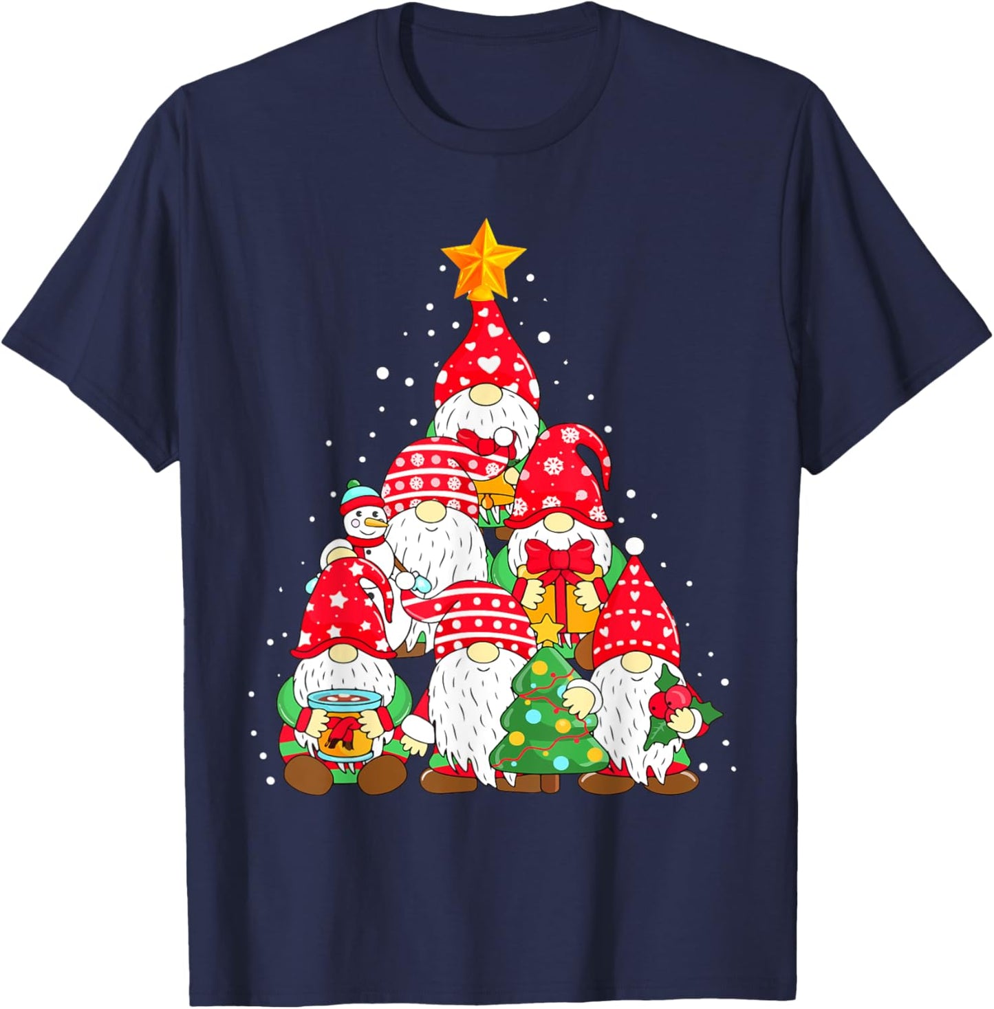 Christmas Gnome Shirt for Family Pajamas Gnome Xmas Tree T-Shirt - T-Shirt | Navy
