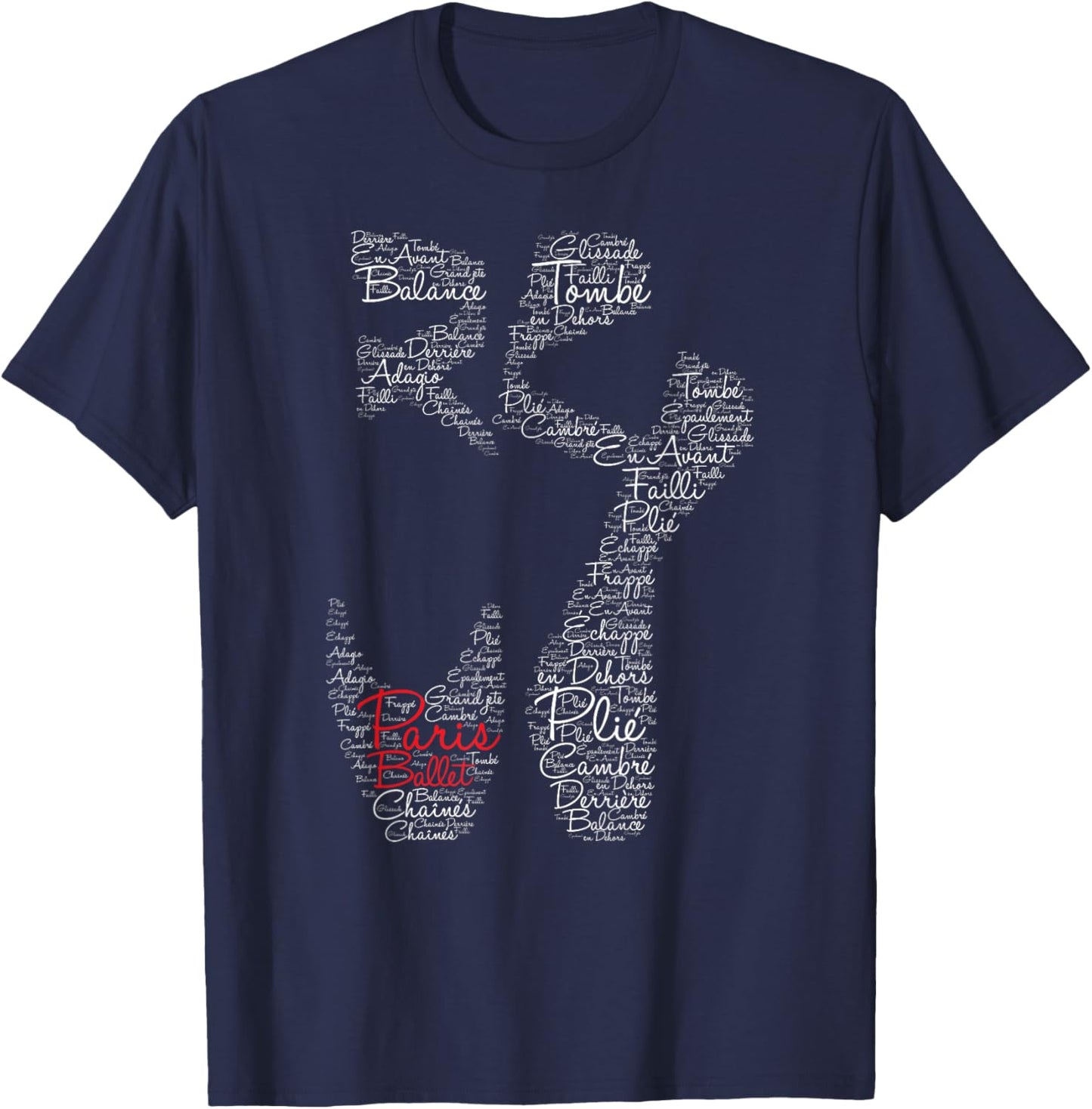 Paris Ballet Pointe Shoe Elegant Dance Design for Ballerinas T-Shirt - T-Shirt | Navy