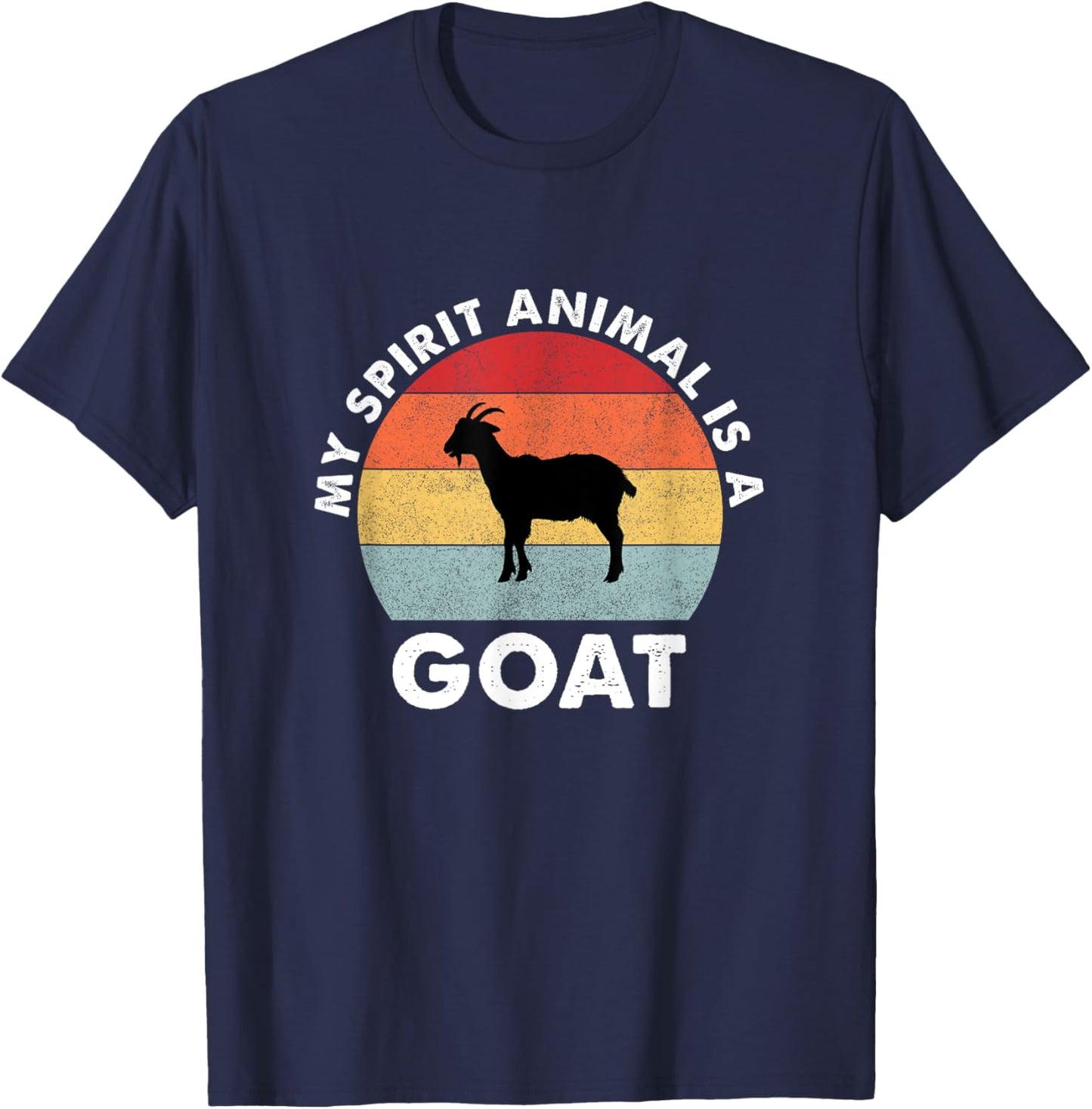 Vintage My Spirit Animal is a Goat T-Shirt - T-Shirt | Navy