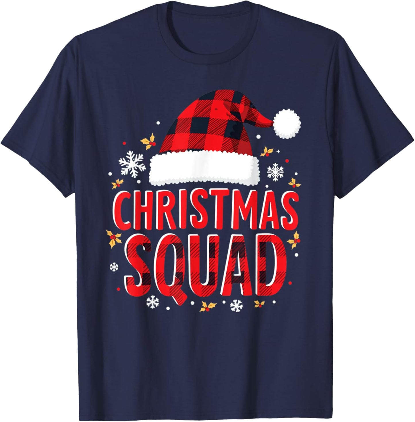 Christmas Squad Family Group Matching Christmas Pajama T-Shirt - T-Shirt | Navy