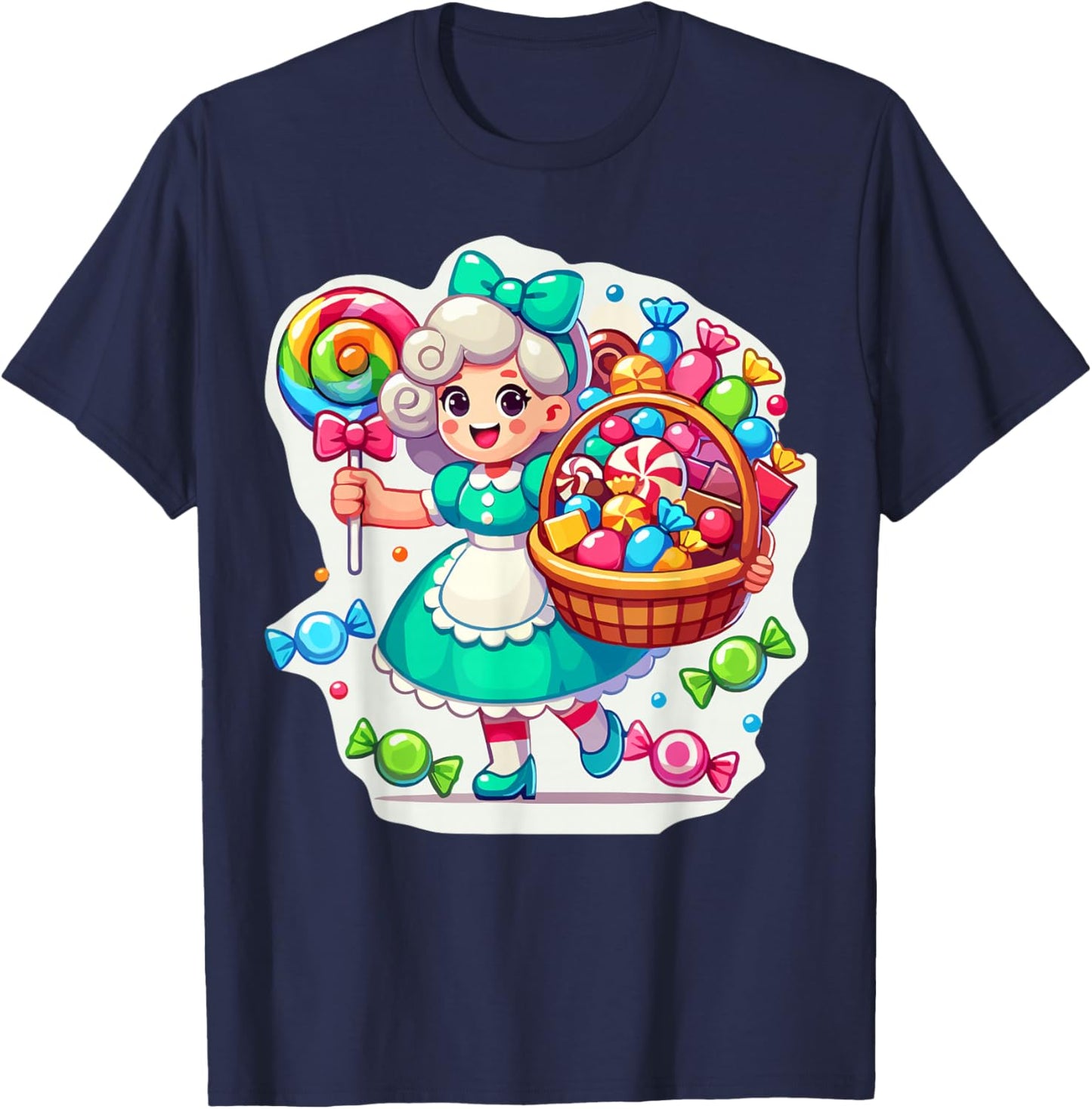 Giant Candy Land Game Crew Candy Land Costumes Adult Women T-Shirt - T-Shirt | Navy