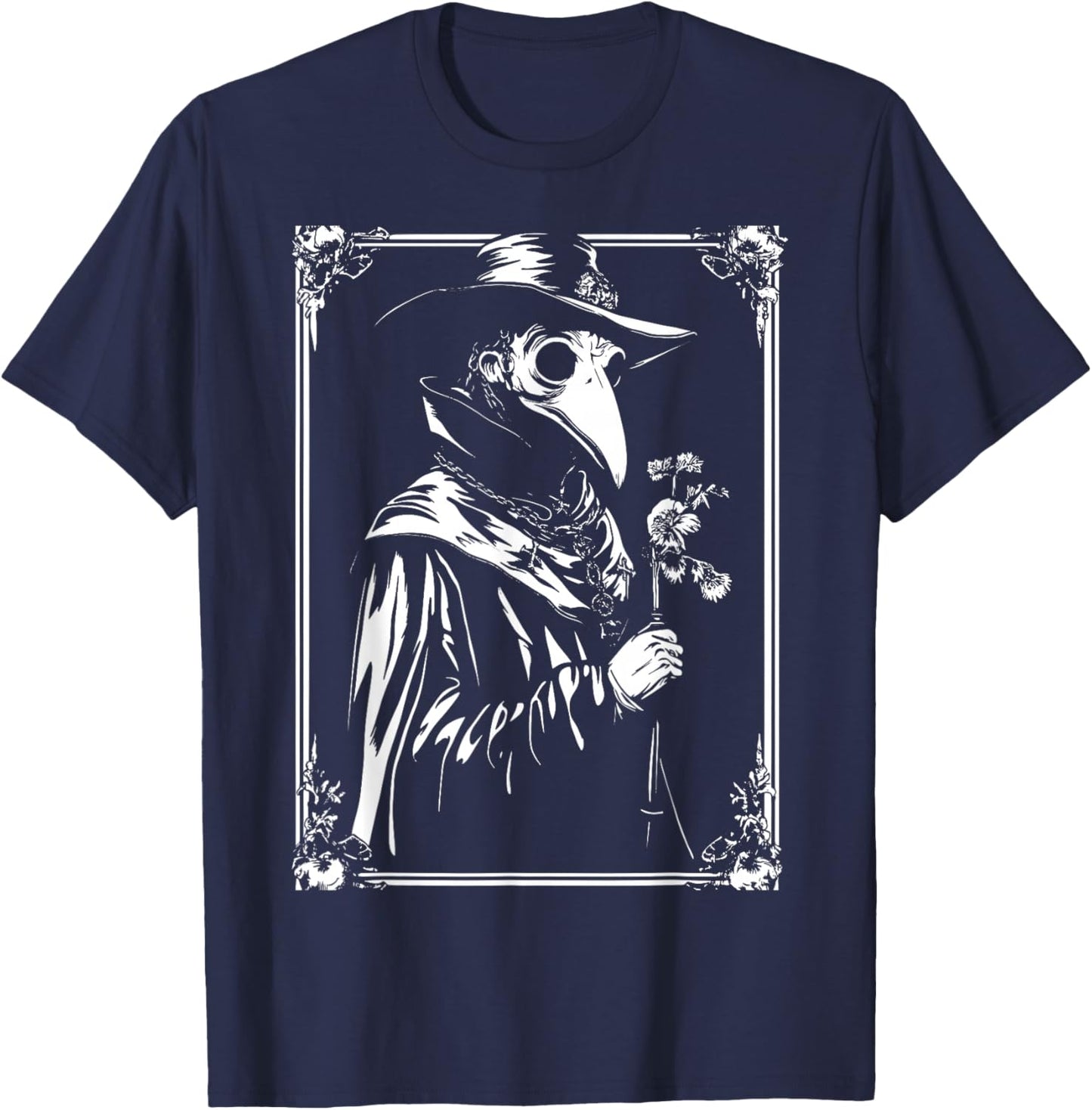 Plague Doctor Occult Gothic Steampunk Goth T-Shirt - T-Shirt | Navy