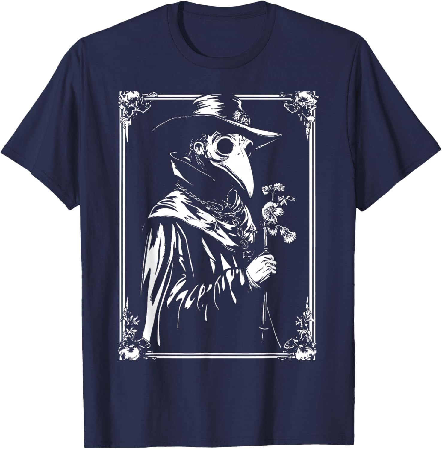 Plague Doctor Occult Gothic Steampunk Goth T-Shirt - T-Shirt | Navy