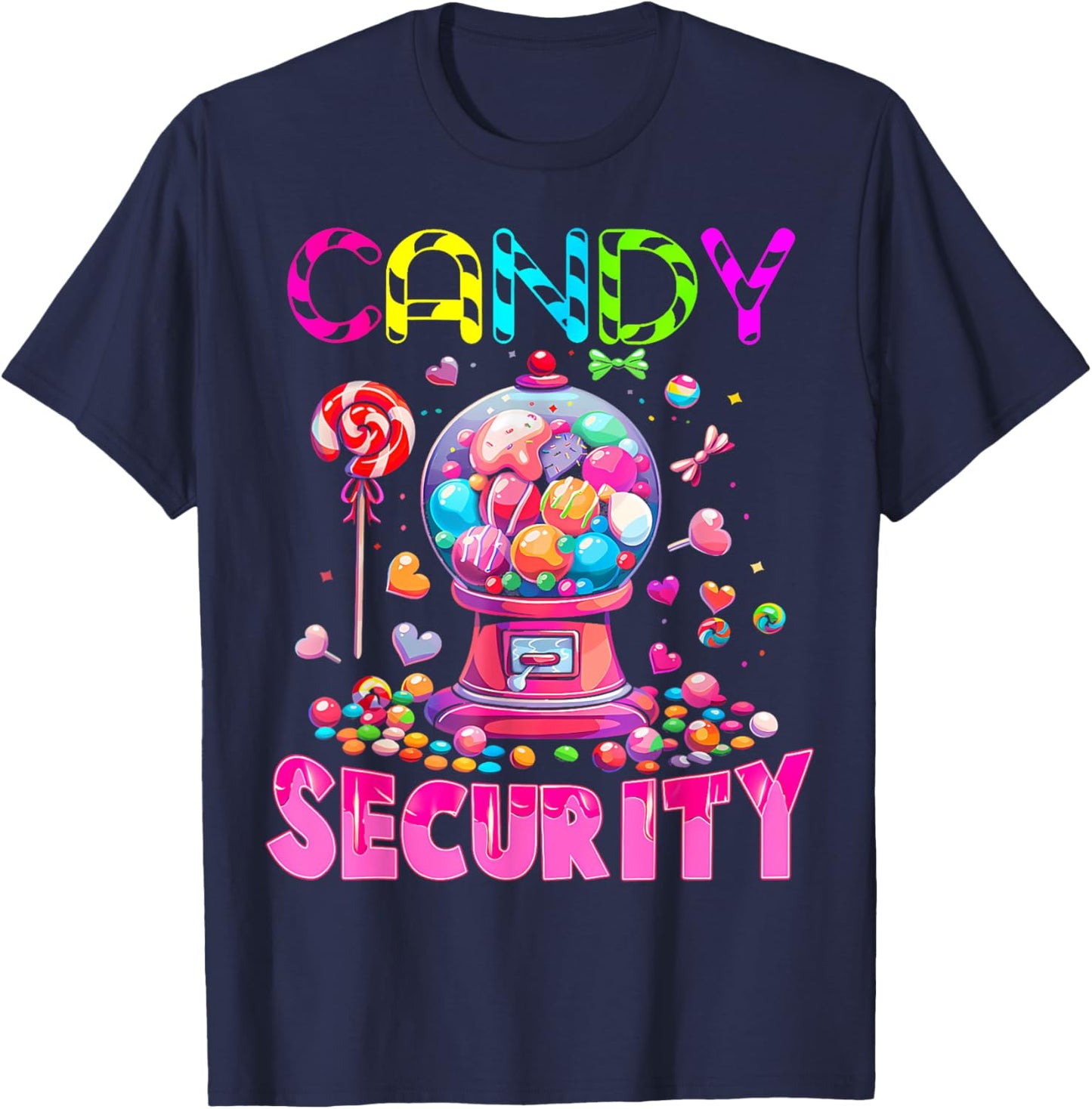 Candy Security Candyland Costume Kids Teens Adult T-Shirt - T-Shirt | Navy