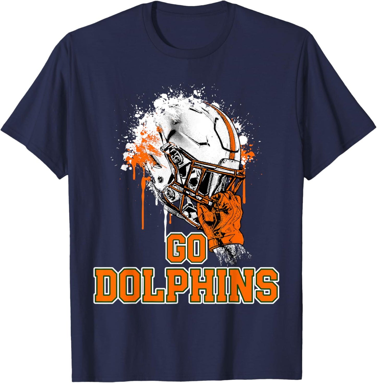 Mosley Dolphins Rising Helmet GO! T-Shirt - T-Shirt | Navy