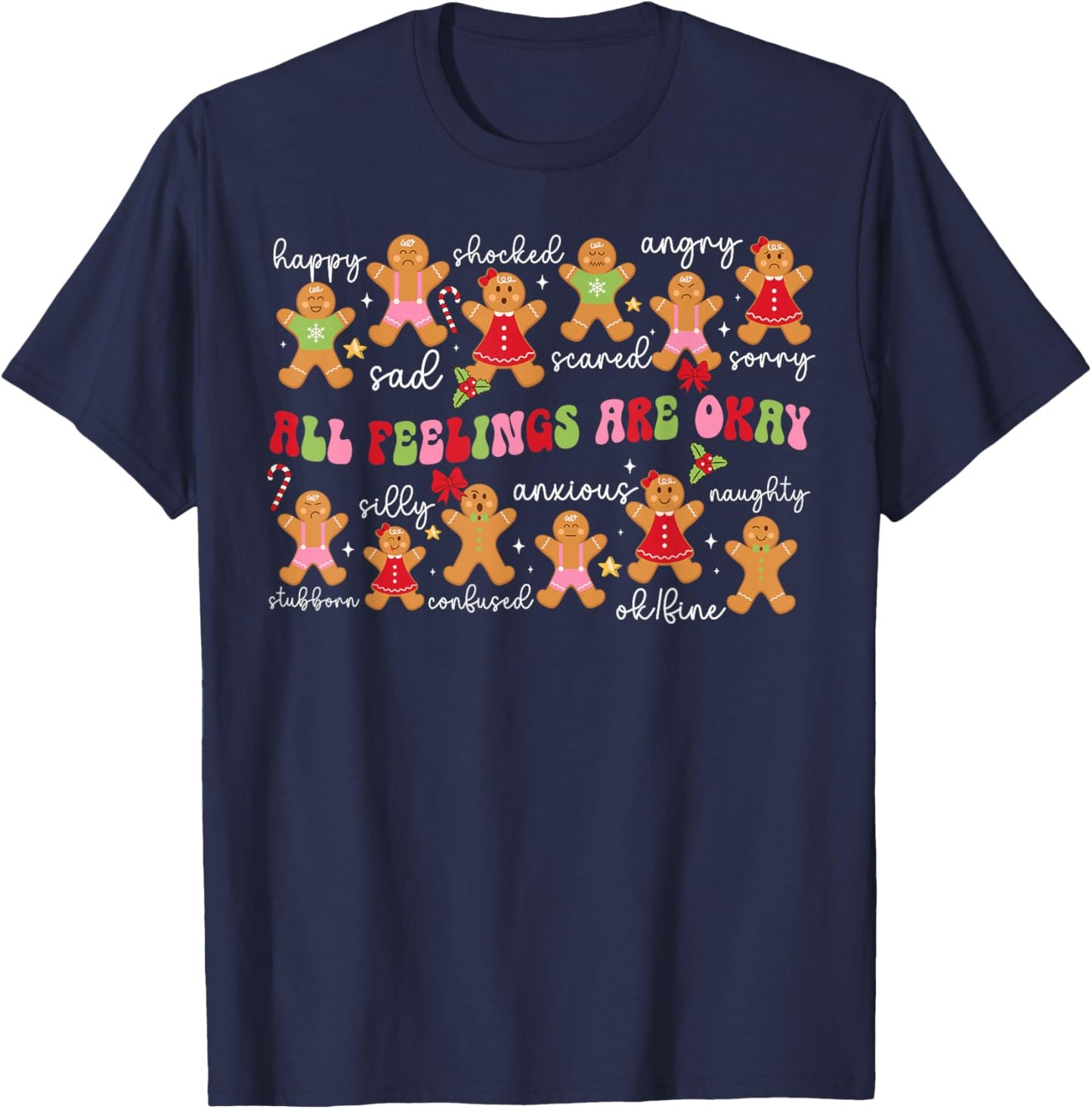 Groovy ABA Therapist Christmas ABA Therapy Xmas Party T-Shirt - T-Shirt | Navy