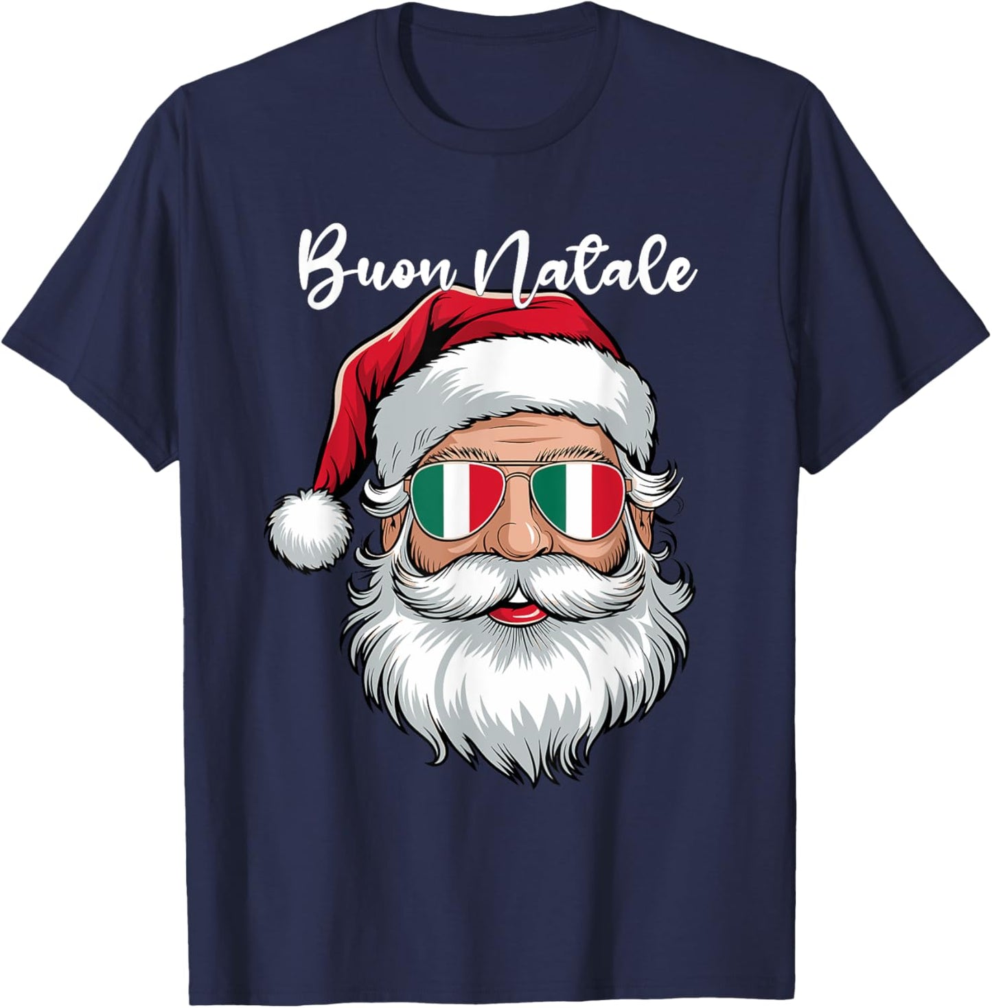 Buon Natale Italian Family Christmas, Italy Pride Holiday T-Shirt - T-Shirt | Navy