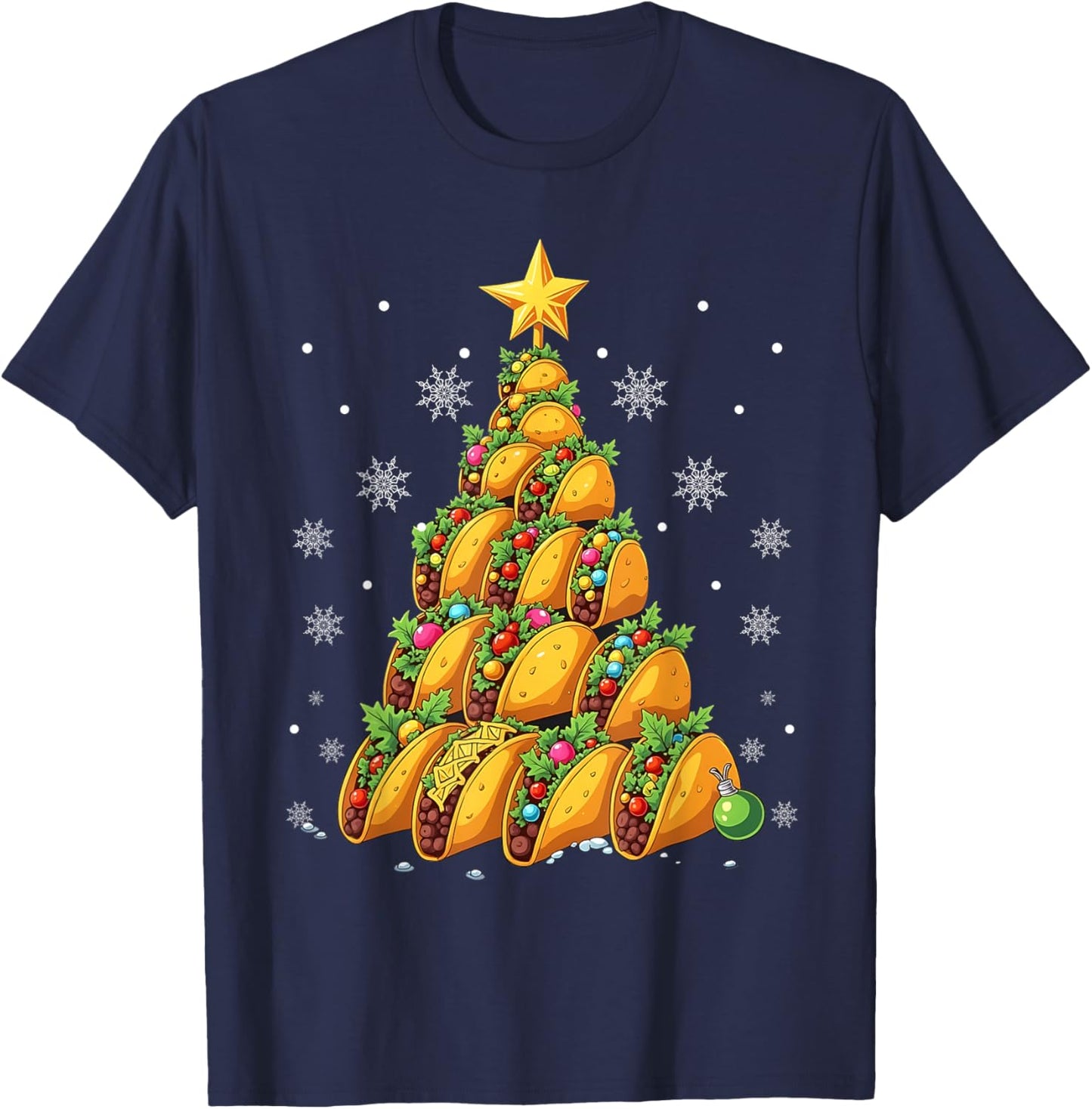 Taco Christmas Tree Xmas Mexican Food Men Women Kids T-Shirt - T-Shirt | Navy