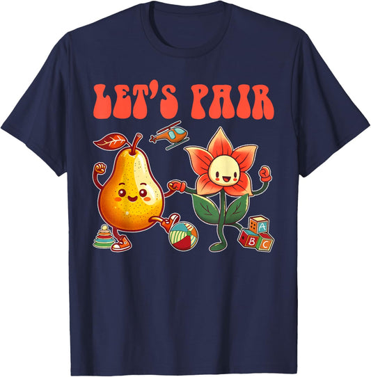 ABA Applied Behavior Therapist Squad Autism SPED Let's Pair T-Shirt - T-Shirt | Navy