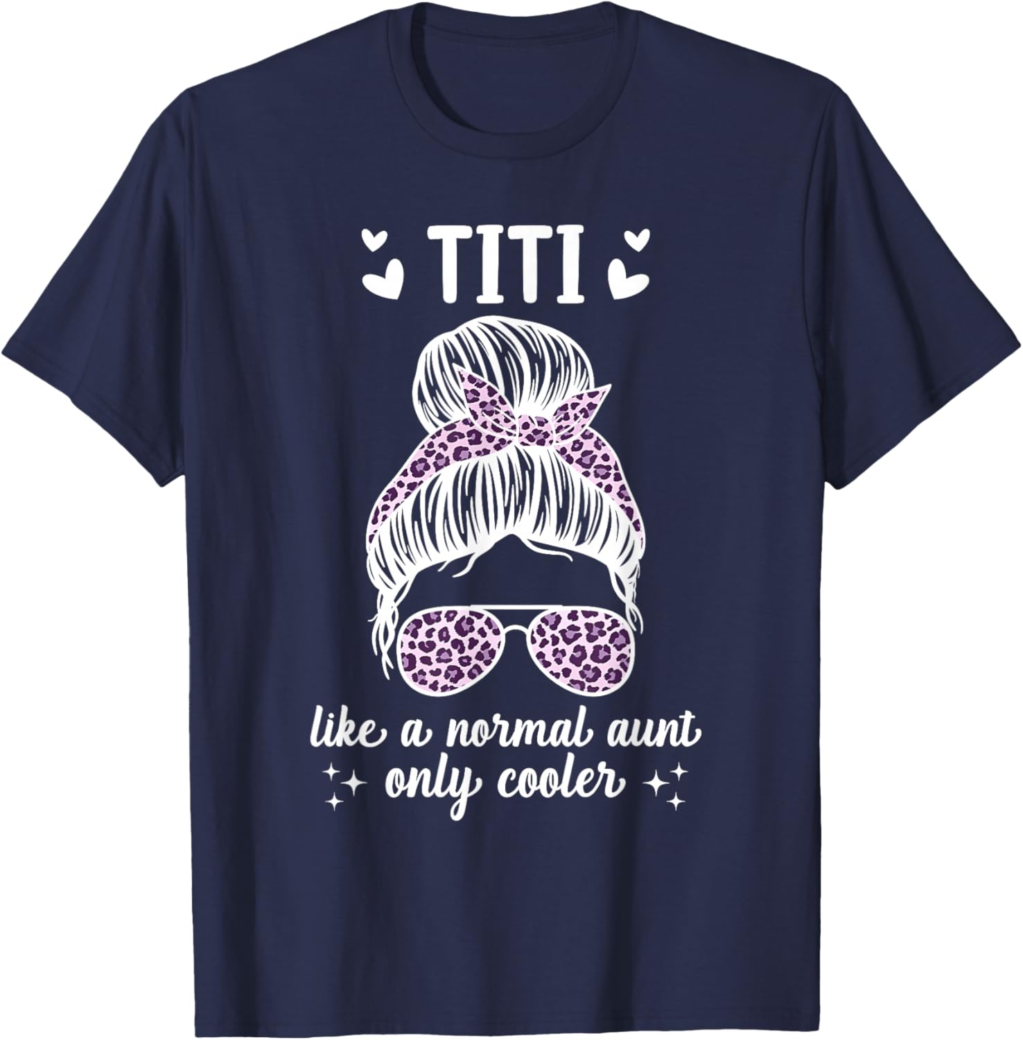Funny Titi Aunt For Mother's Day Co - Black, Small - Female, -Adults - Short Sleeve, U-Neck - Casual, Spring T-Shirt - T-Shirt | Navy