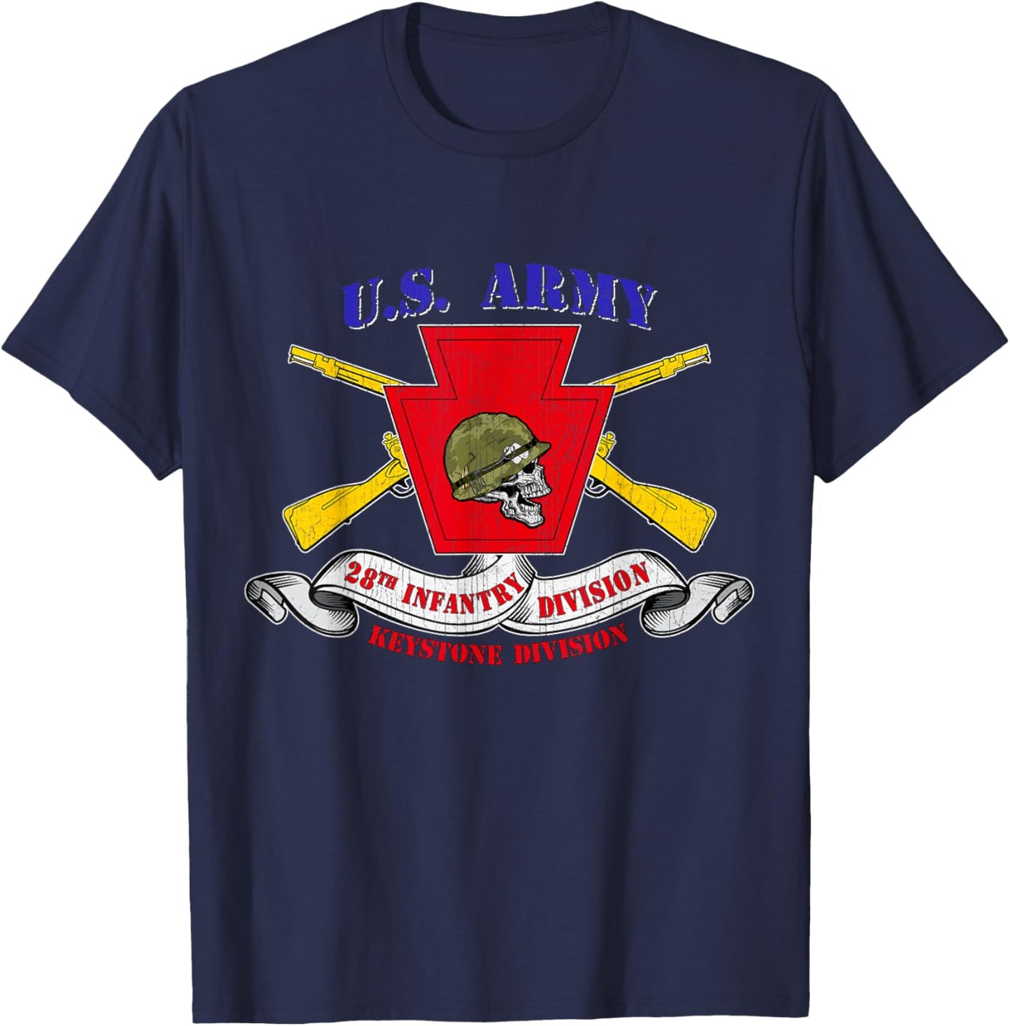 28th Infantry Division 28th ID Veteran Keystone Division T-Shirt - T-Shirt | Navy