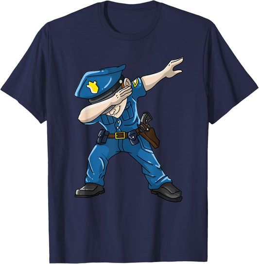 Cool Police Officer Design For Boys Kids Toddler Cop Police T-Shirt - T-Shirt | Navy