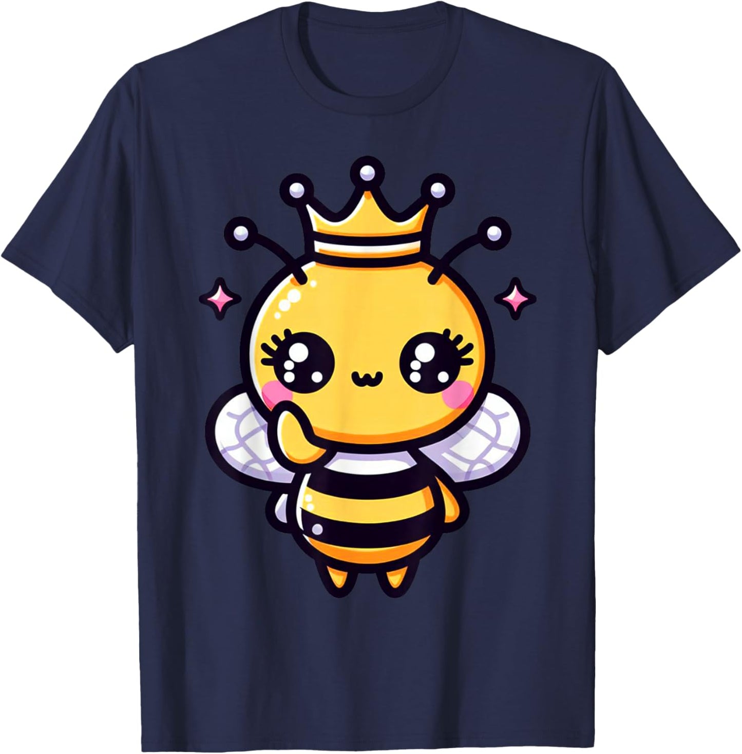 Queen Bee Crown Women Men Girls Honey Hive Bee Keeper Bee T-Shirt - T-Shirt | Navy