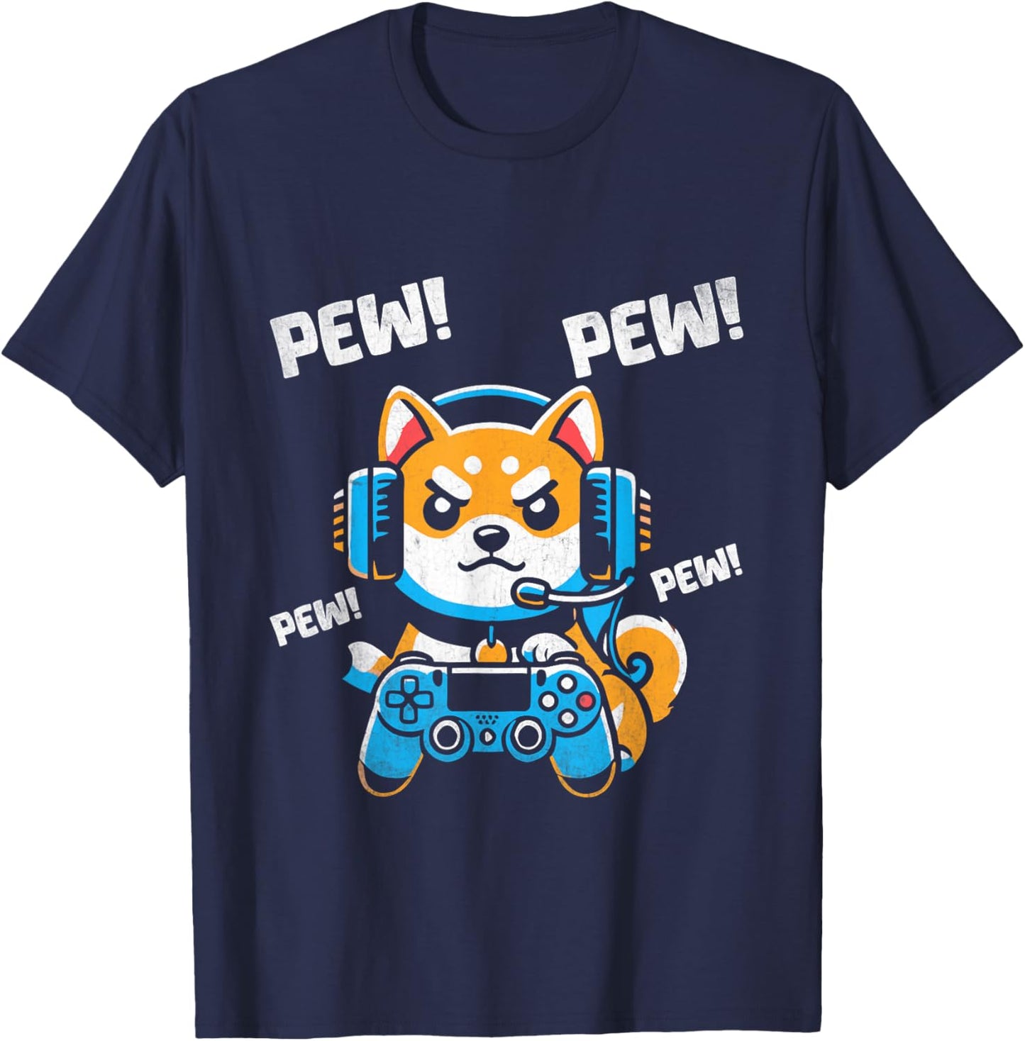 Video Gamer Shiba Inu T-Shirt - T-Shirt | Navy