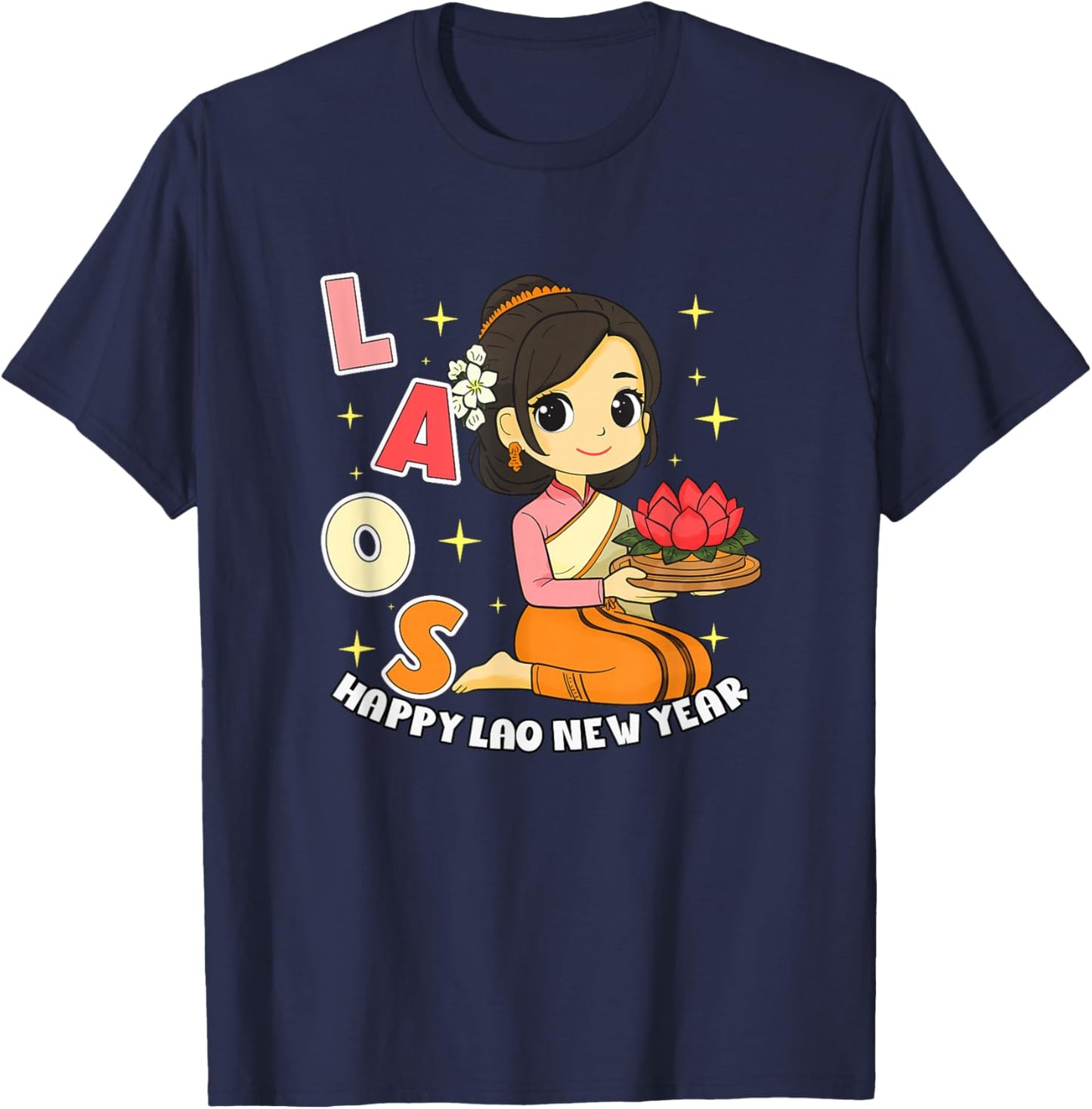 Laos Lao Laotian Happy Lao New Year Pim Mai Lao T-Shirt - T-Shirt | Navy