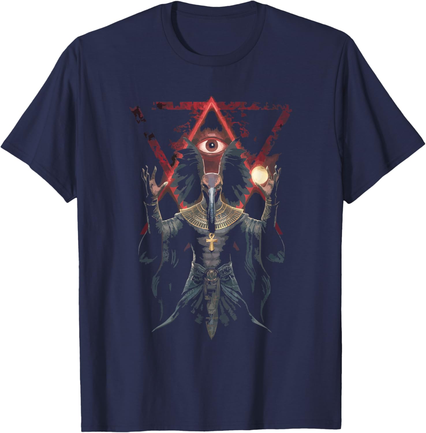 Thoth Egyptian God Egyptian Mythology Pyramid Ancient Egypt T-Shirt - T-Shirt | Navy