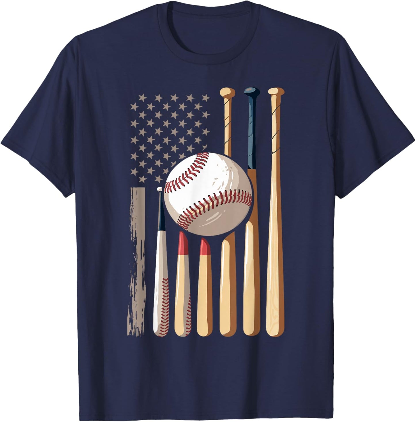 Baseball American Flag T-Shirt - T-Shirt | Navy