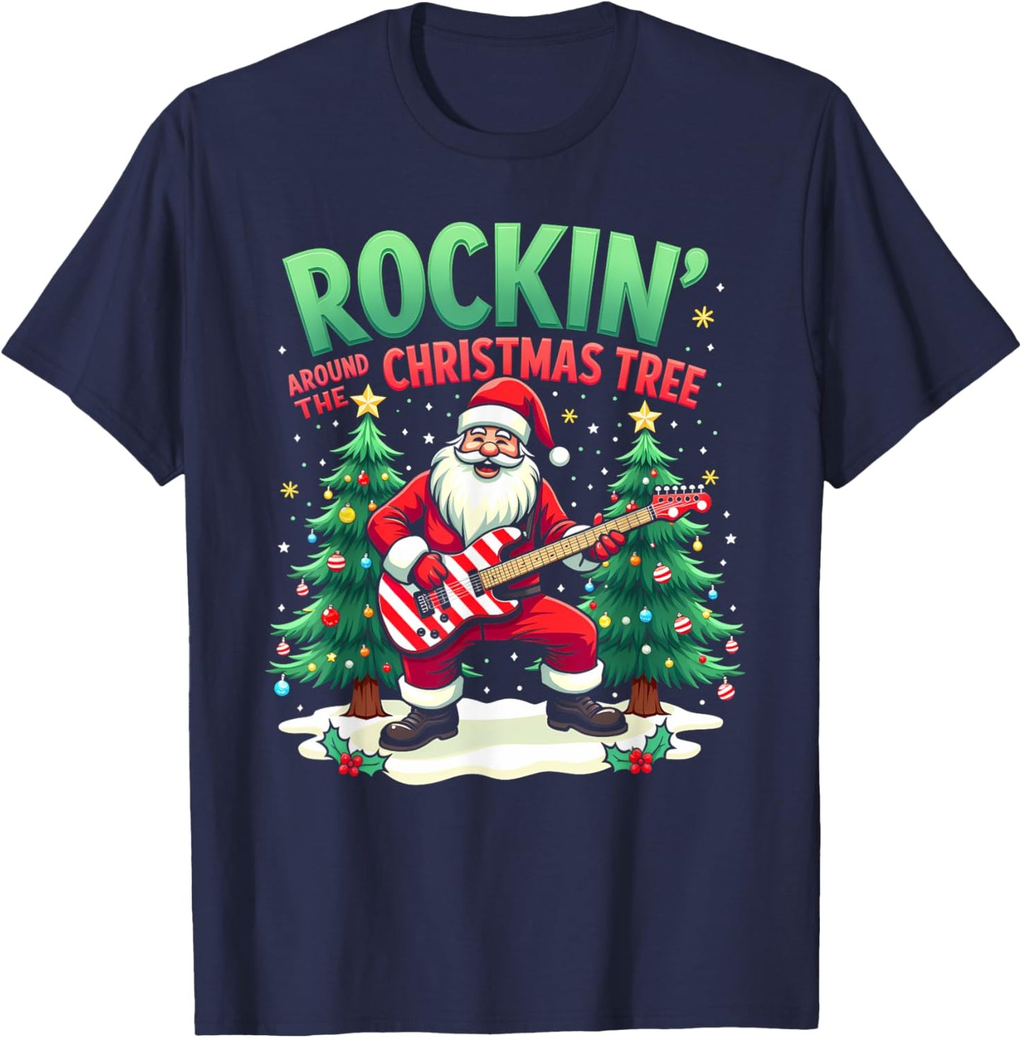 Rockin Around The Christmas Tree T-Shirt - T-Shirt | Navy