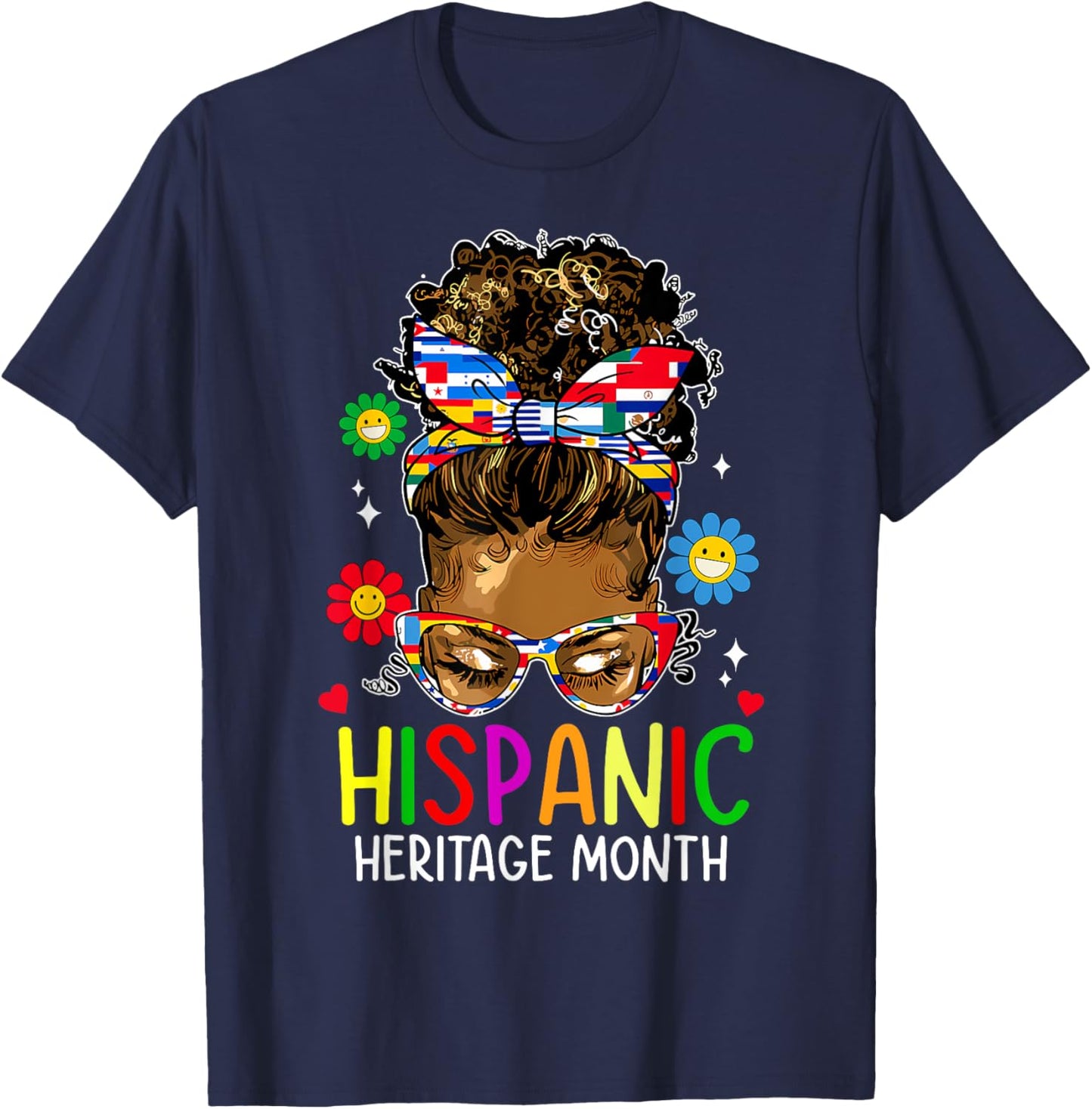 Hispanic Heritage Month Shirt Latin Teacher Women Girls Kids T-Shirt - T-Shirt | Navy
