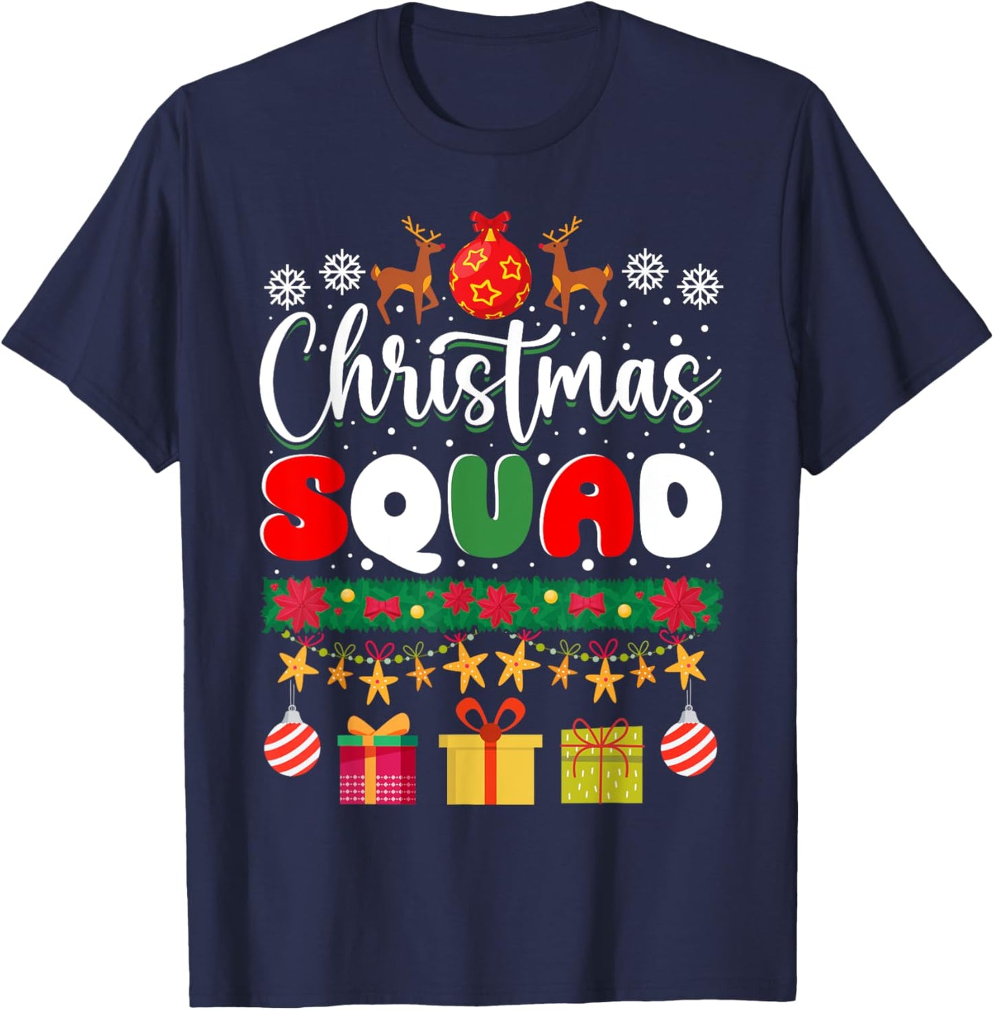 Christmas Squad Family Matching Group Christmas Xmas T-Shirt - T-Shirt | Navy