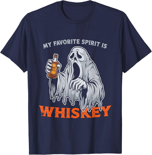 My Favorite Spirit is Whiskey Halloween Whiskey T-Shirt - T-Shirt | Navy