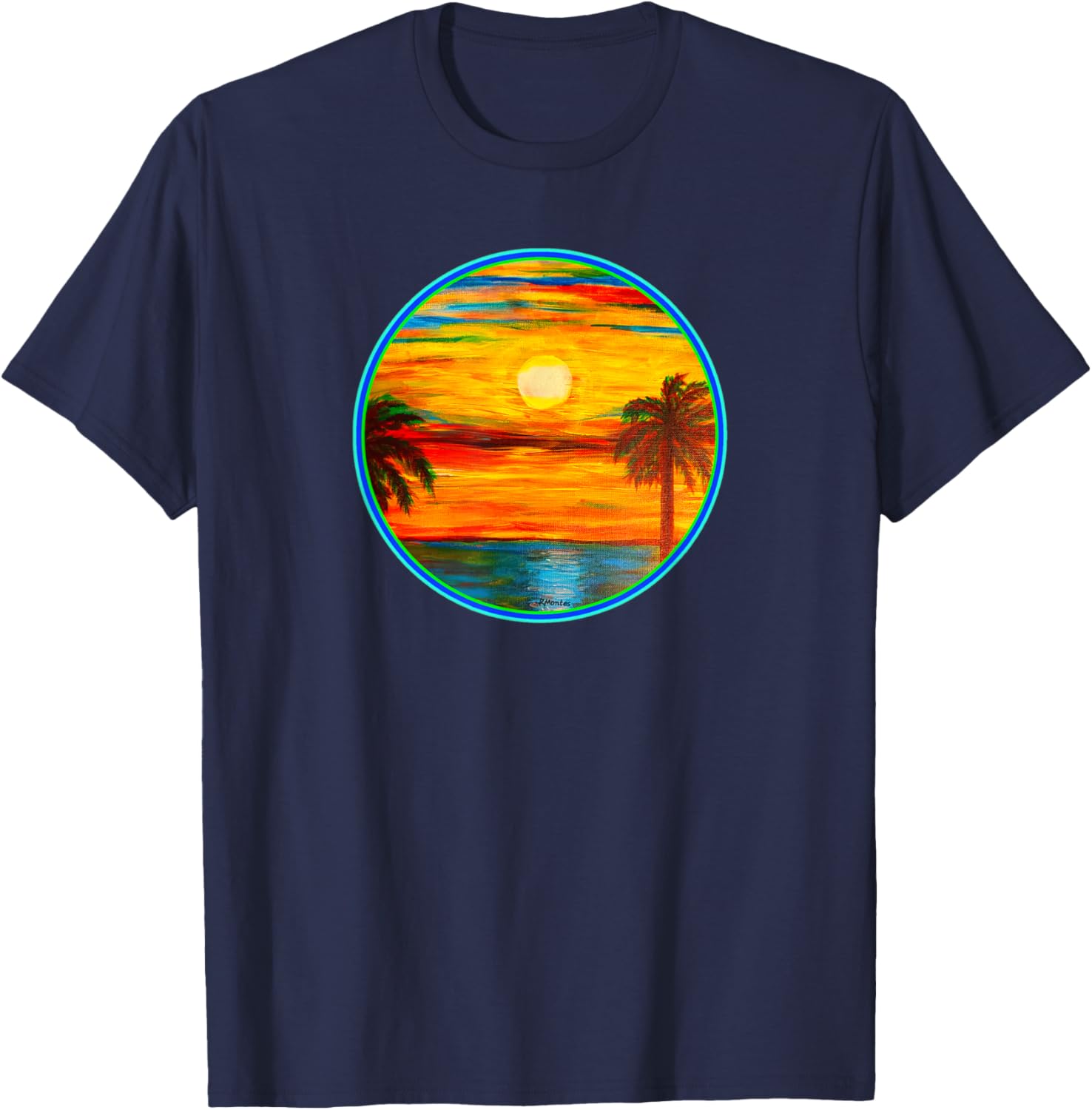 Pyram's Heart Rustic Design- My dream of Sunset T-Shirt - T-Shirt | Navy