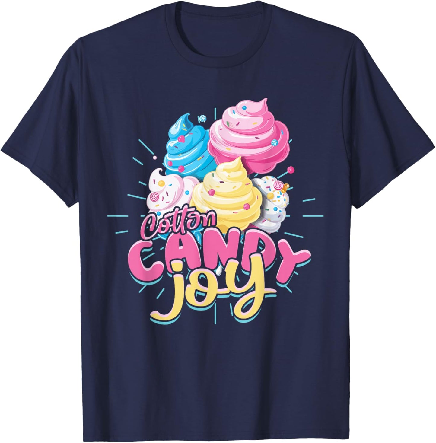 Candy Confectionery Cotton Candy Joy T-Shirt - T-Shirt | Navy