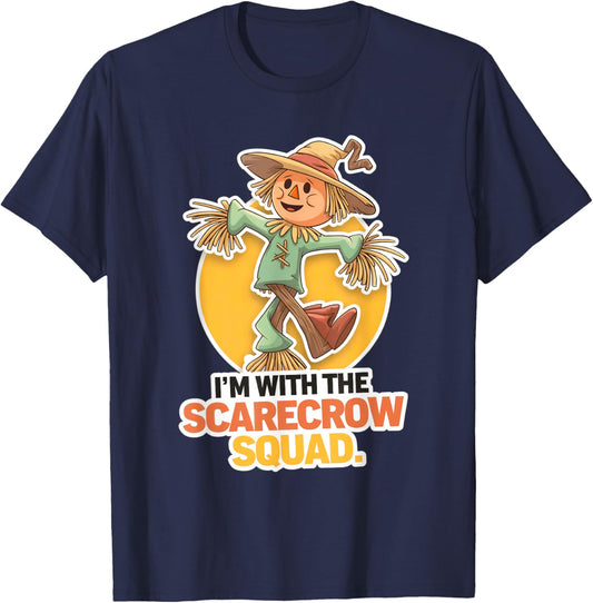 I’m With The Scarecrow Squad Funny Halloween hilarious T-Shirt - T-Shirt | Navy