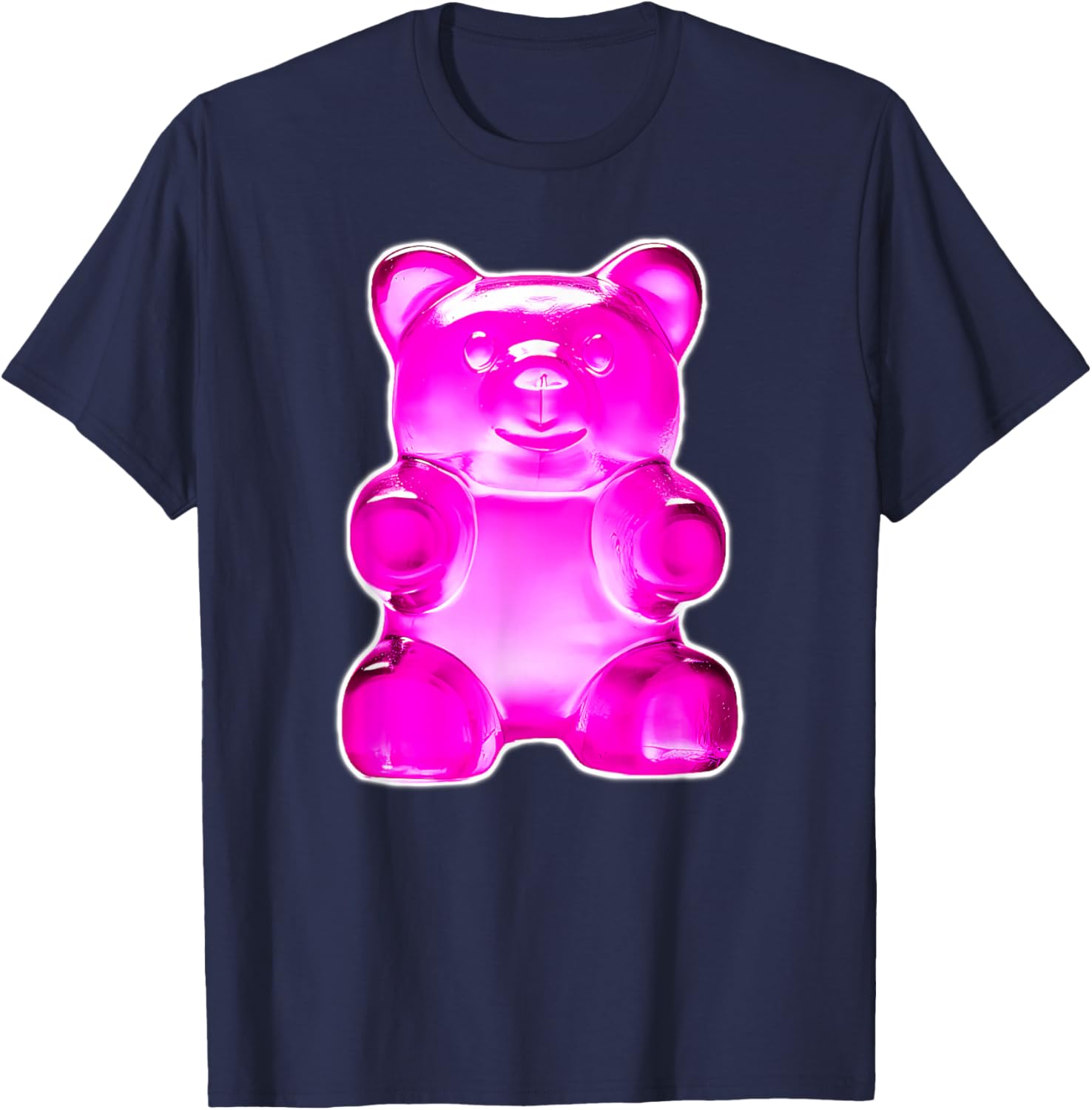 Pink Gummy Bear Candy T-Shirt - T-Shirt | Navy