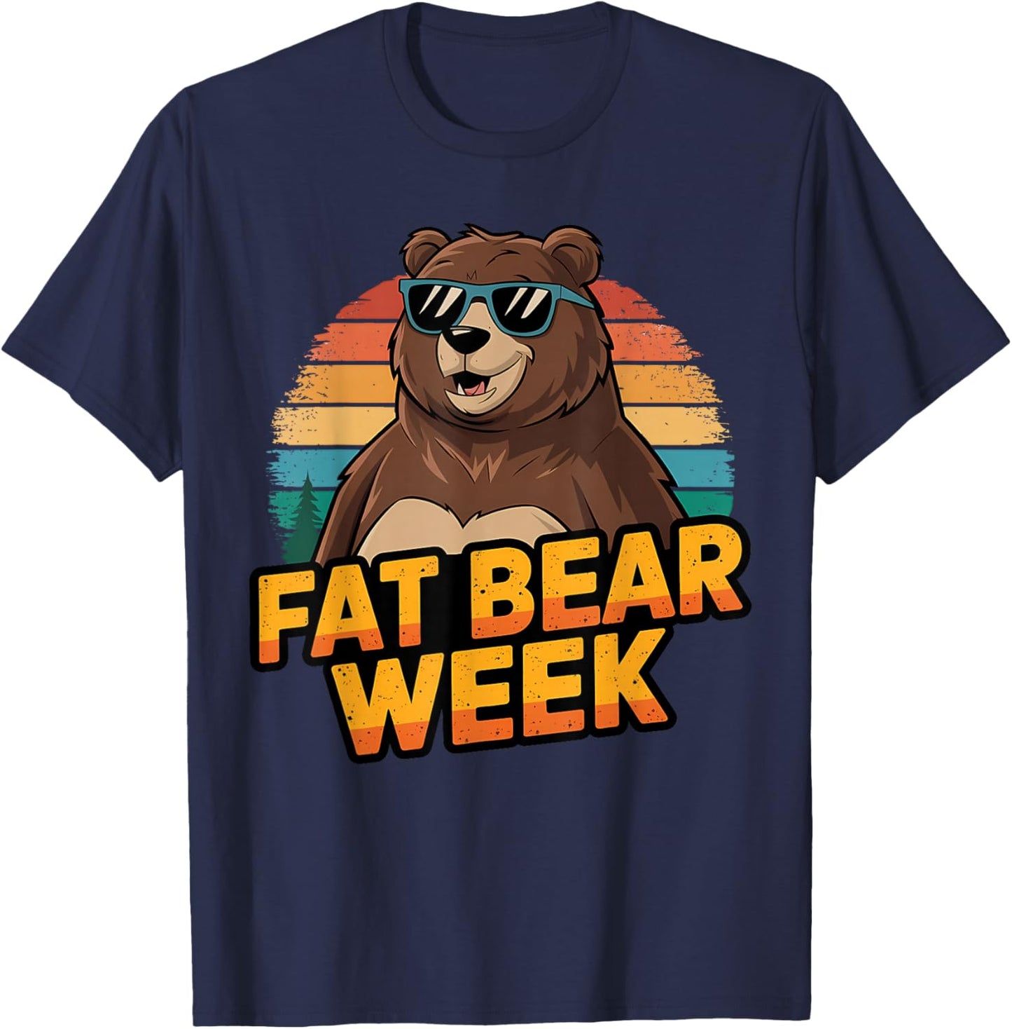 Fat Bear Week Retro Bear Sunglasses Nature Lovers T-Shirt - T-Shirt | Navy