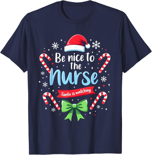 Funny Healthcare Nurse Santa Christmas Nursing Xmas Holiday T-Shirt - T-Shirt | Navy
