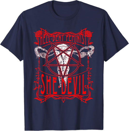 Hell Bent Feminist She Devil T-Shirt - T-Shirt | Navy