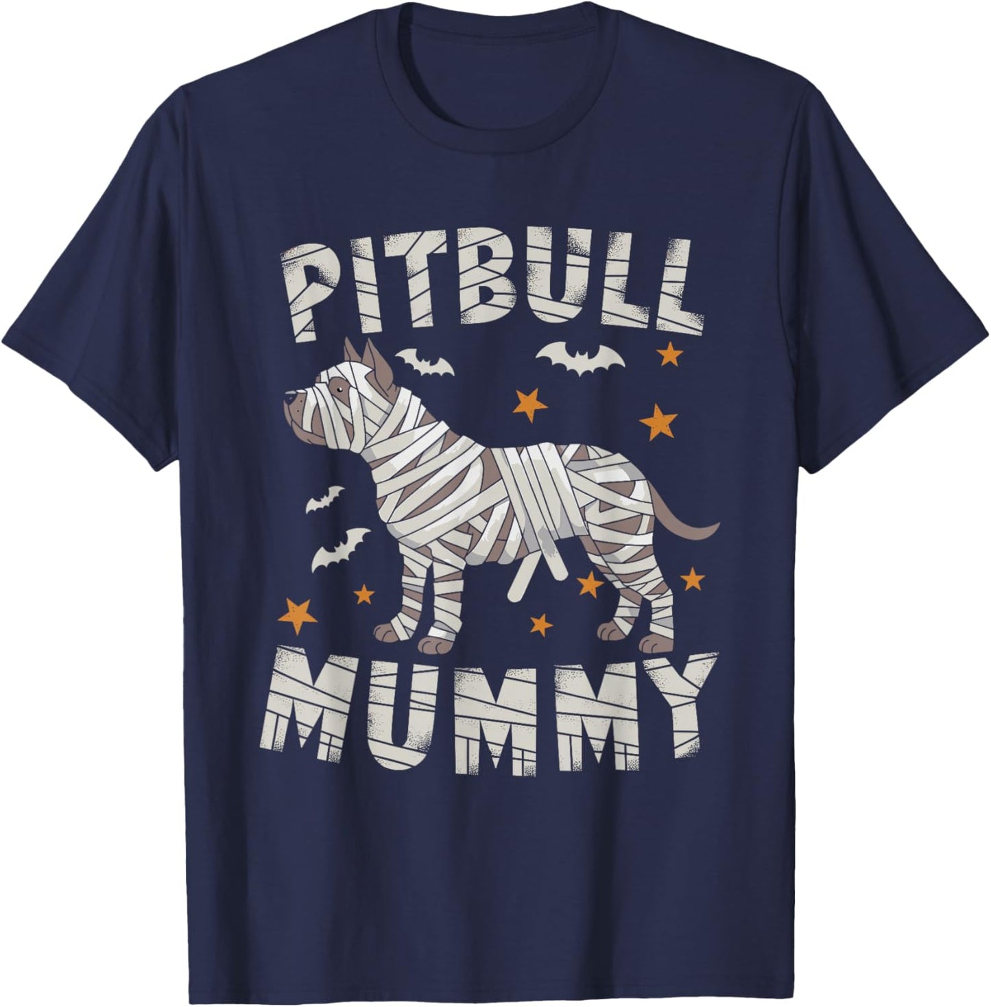 Halloween Costume Pitbull Lover Mummy Dog Owner T-Shirt - T-Shirt | Navy