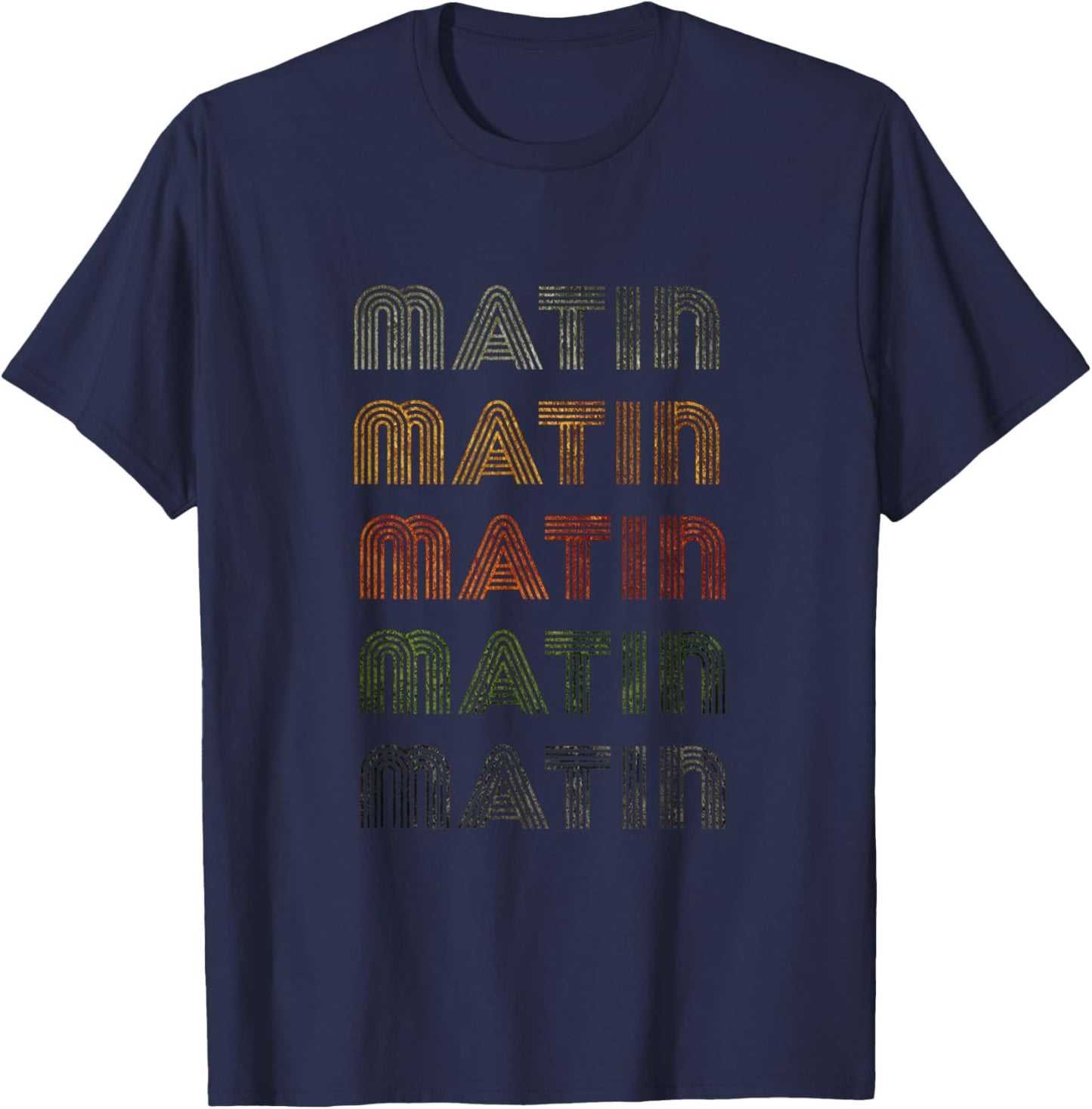 Love Heart Matin Grunge Vintage Style Black Matin T-Shirt - T-Shirt | Navy