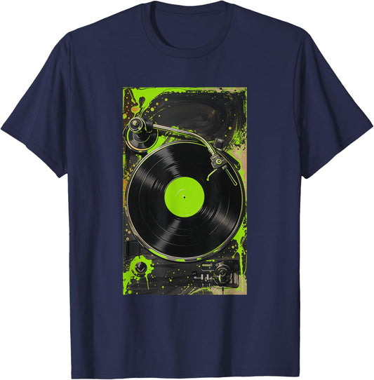 Green For The Record Green Color Graphic T-Shirt - T-Shirt | Navy