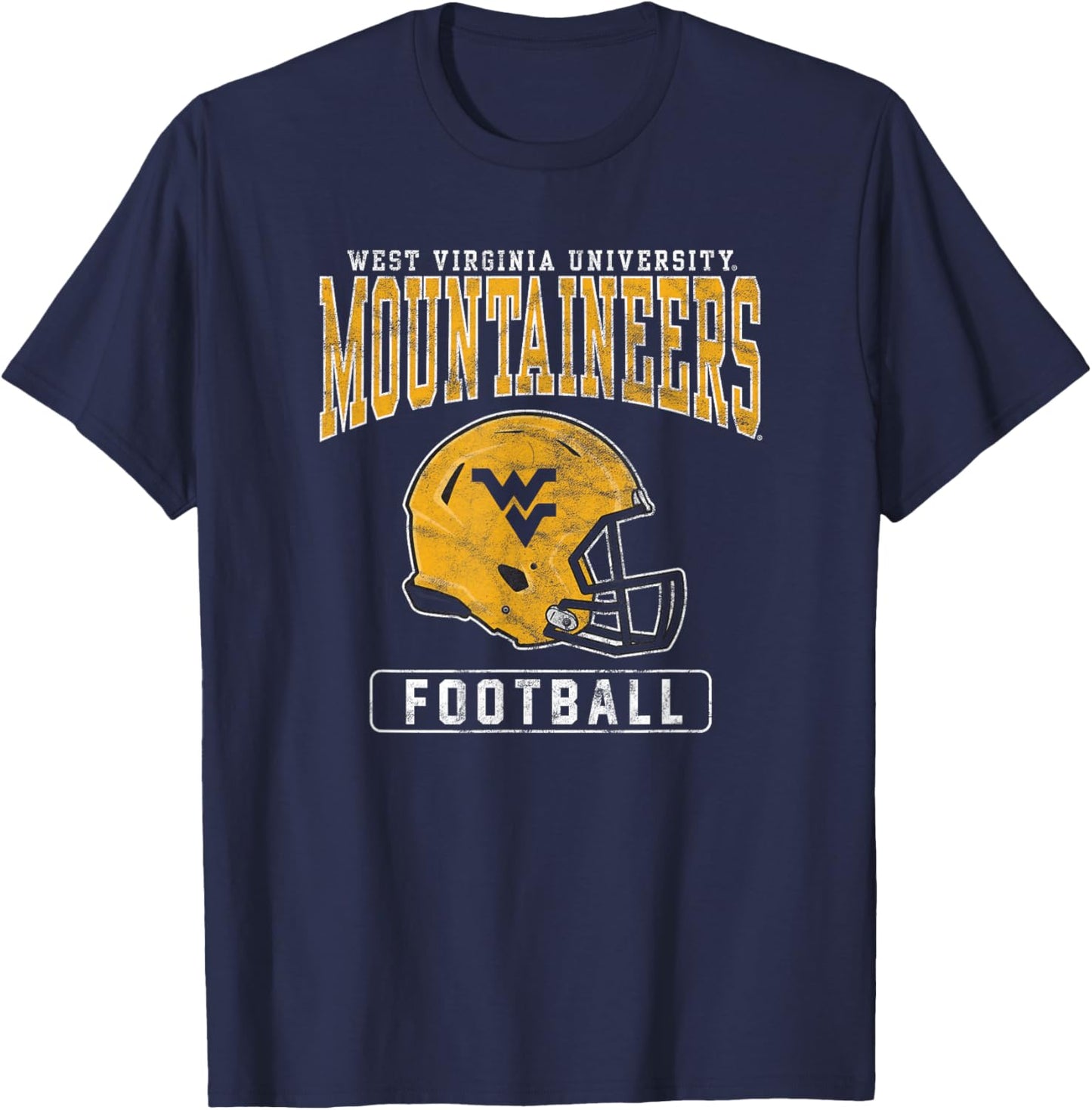 West Virginia University Mountaineers Football Helmet T-Shirt - T-Shirt | Navy