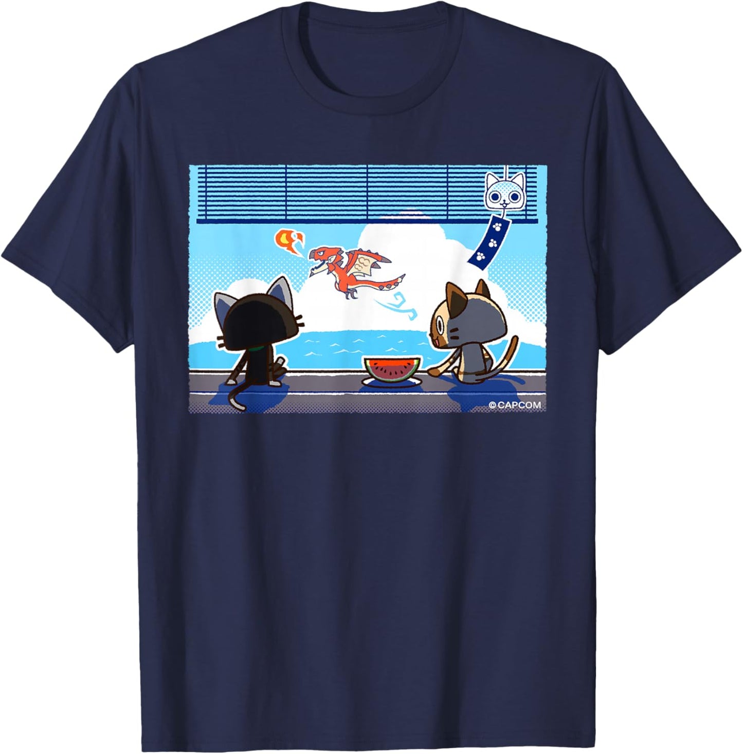 Monster Hunter Felyne & Melynx Holiday T-Shirt - T-Shirt | Navy