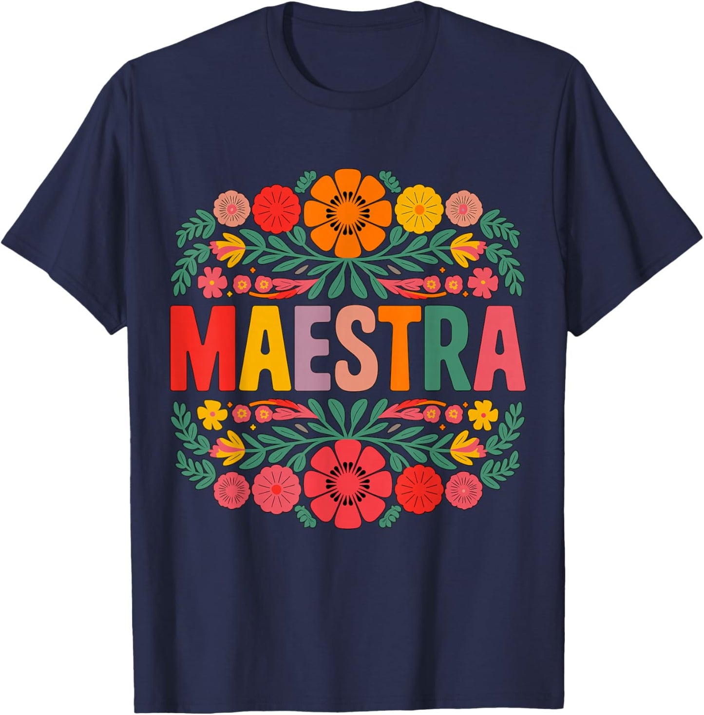 Maestra Spanish Teacher Bilingual T-Shirt - T-Shirt | Navy