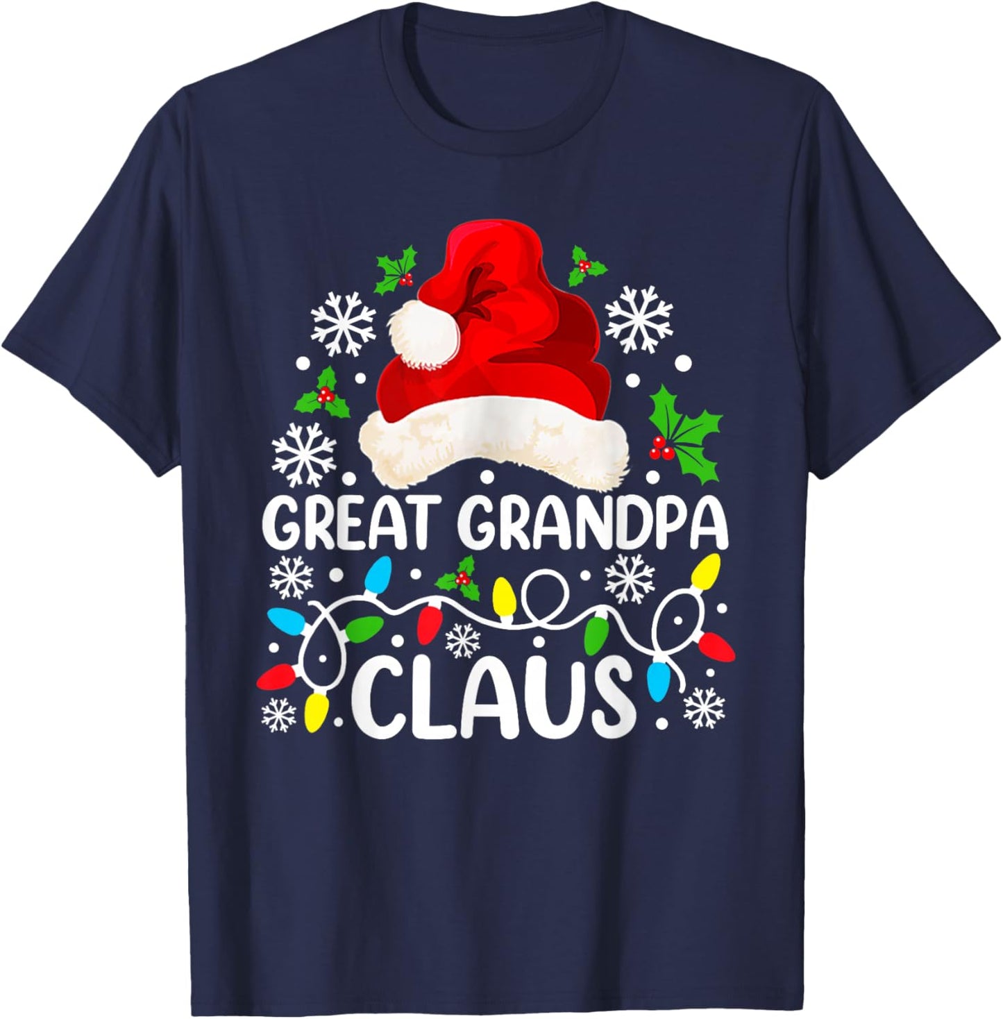 Great Grandpa Claus Funny Christmas Family Matching T-Shirt - T-Shirt | Navy
