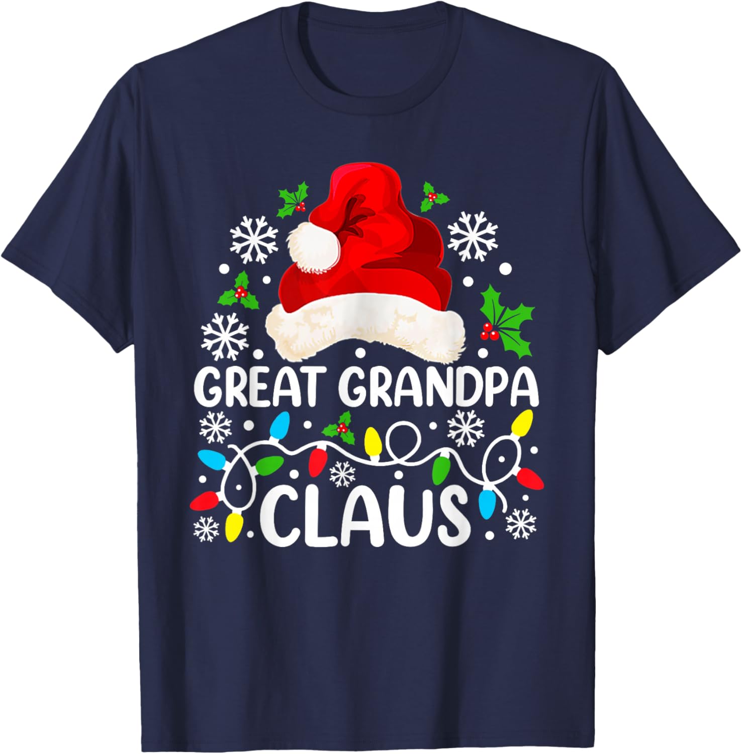 Great Grandpa Claus Funny Christmas Family Matching T-Shirt - T-Shirt | Navy