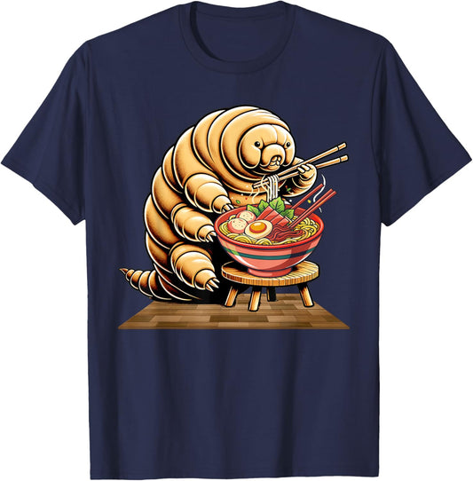 Funny Japanese Kawaii Ramen Noodles Water Bear Tardigrade T-Shirt - T-Shirt | Navy