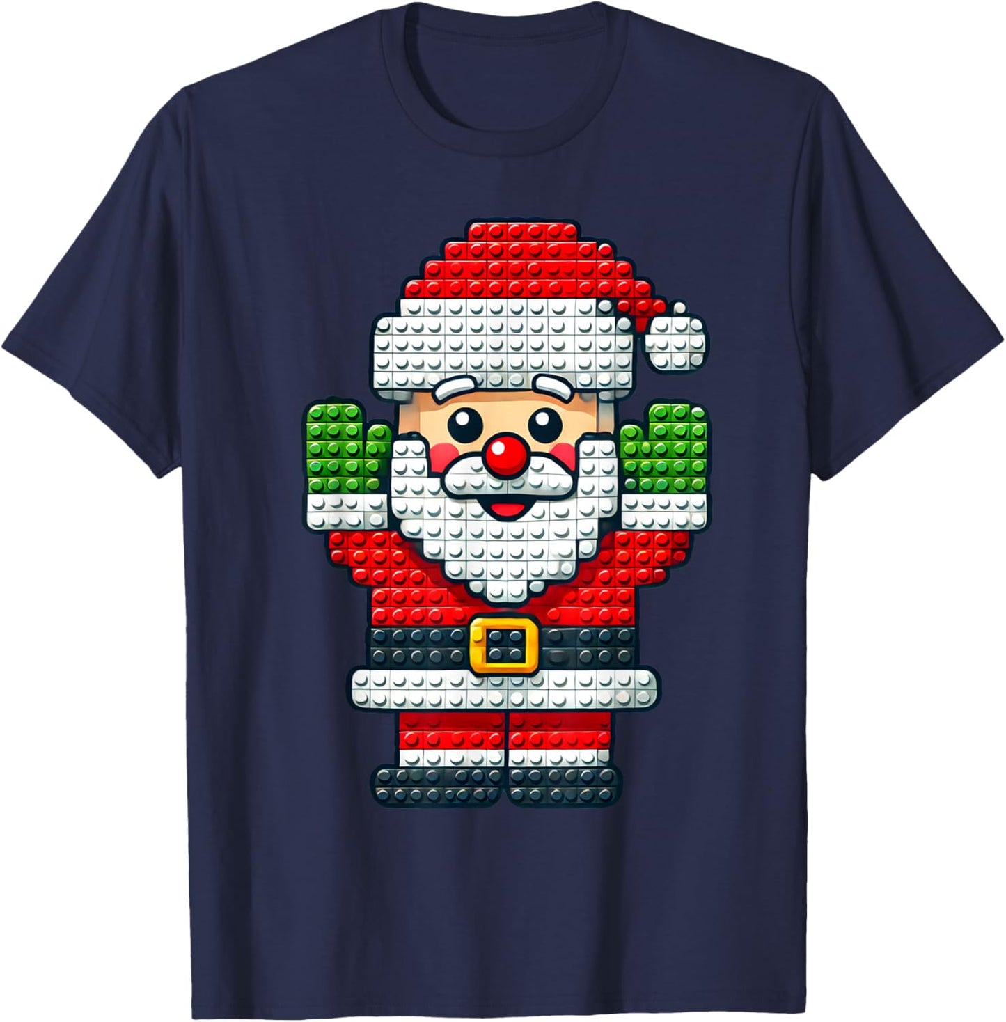 Play Building Blocks Christmas Santa Claus Boys Kids Toddler T-Shirt - T-Shirt | Navy