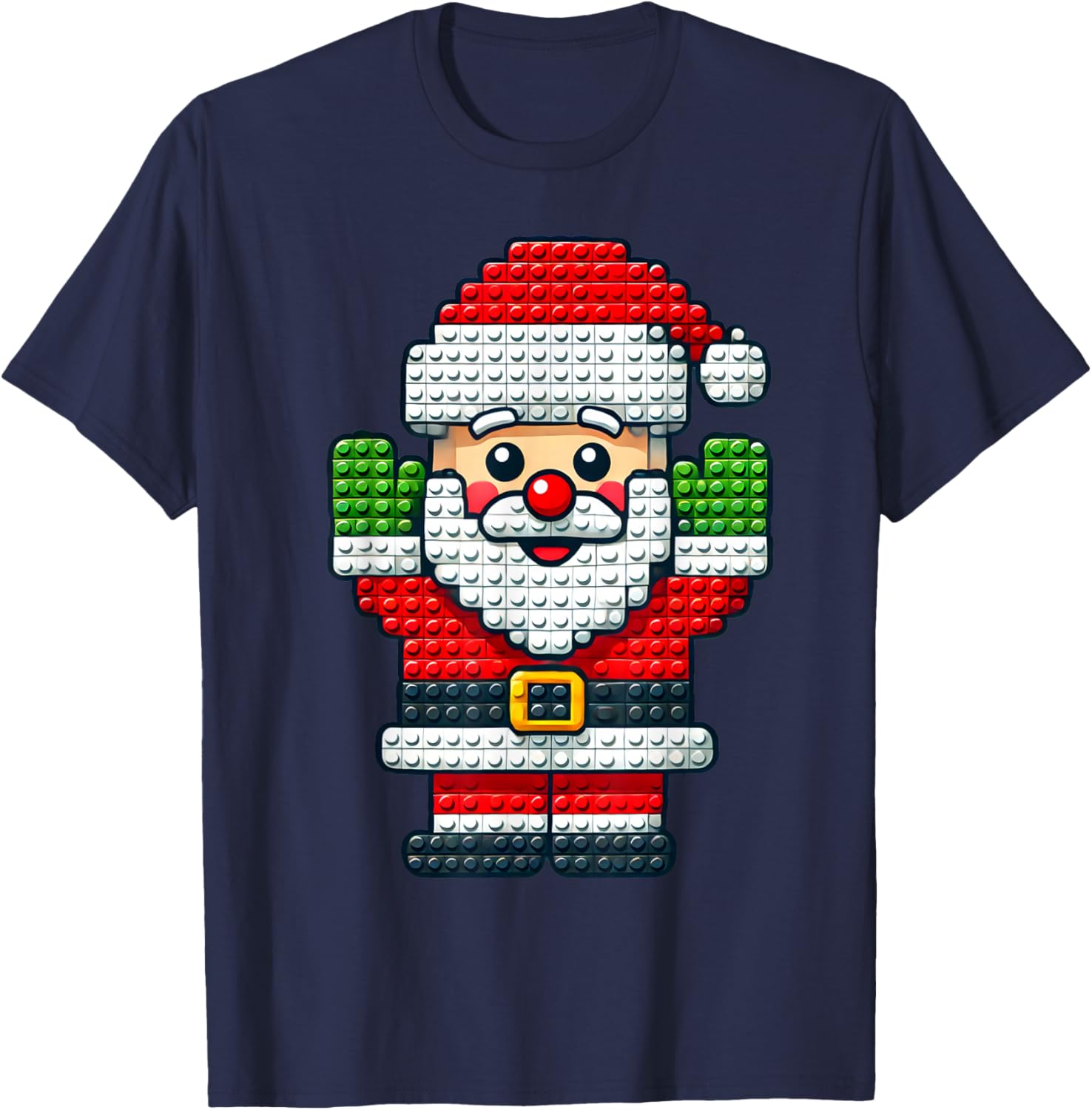 Play Building Blocks Christmas Santa Claus Boys Kids Toddler T-Shirt - T-Shirt | Navy