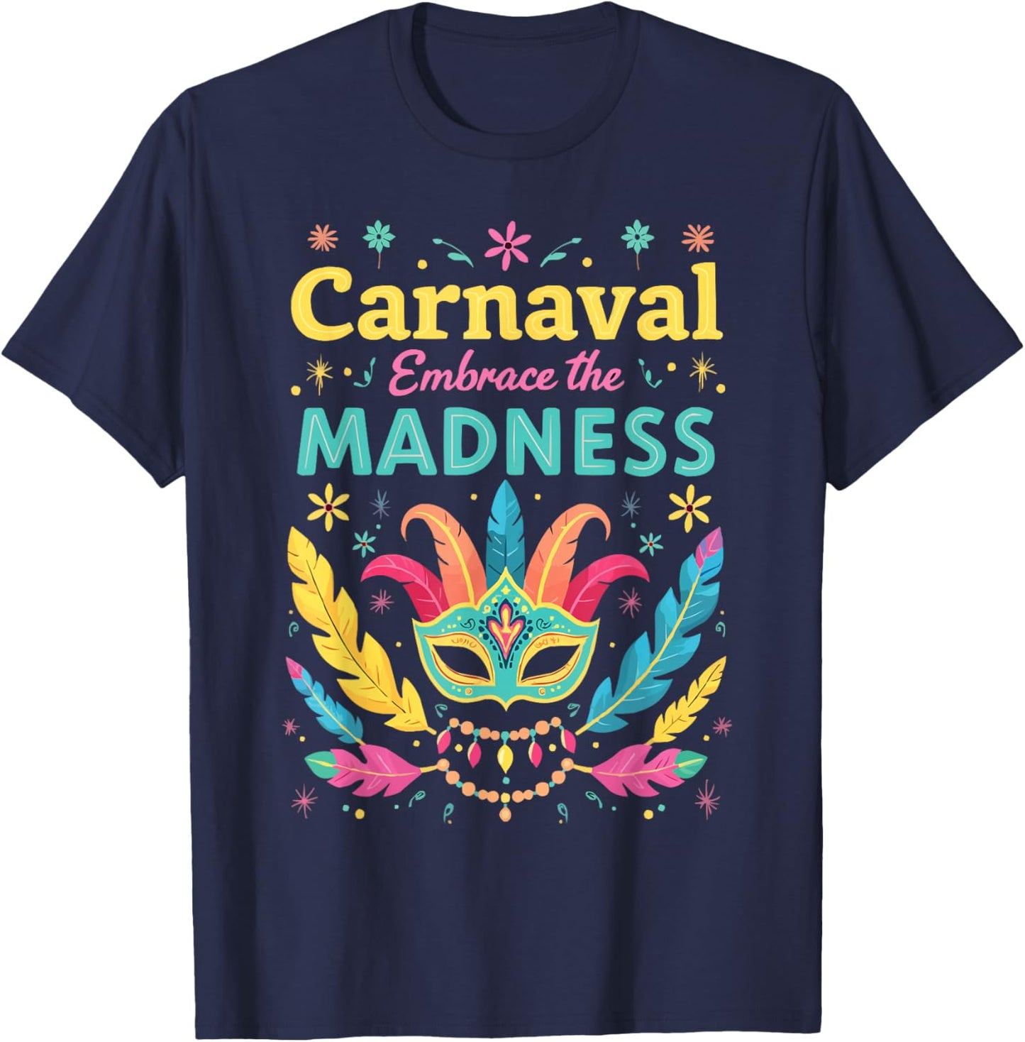 Carnival In Brazil Samba Parade Rhythm Feather Brazilian T-Shirt - T-Shirt | Navy