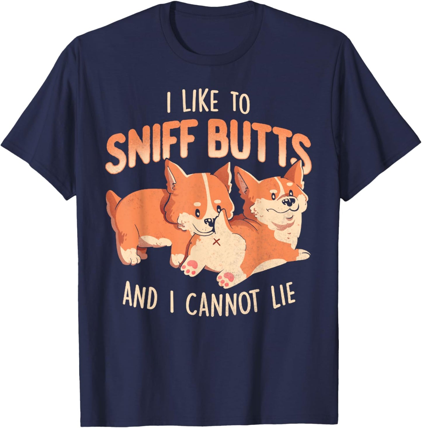 Vintage I Like To Sniff Butts Funny Cute Lazy Dog Gift Women T-Shirt - T-Shirt | Navy